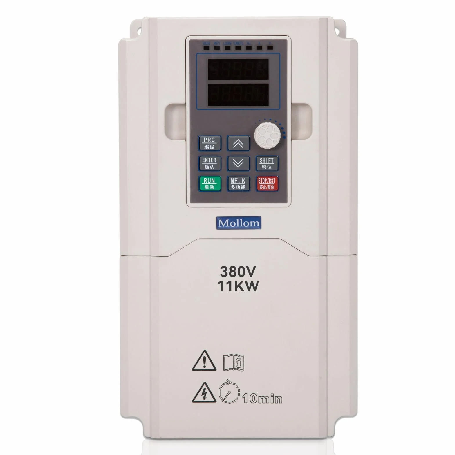 MOLLOM VFD 11KW 15HP 25A 380V Entrada Monofásica o Trifásica a Salida Trifásica 0-3000 Hz Controlador de Frecuencia Variable para Motor de Husillo CNC Control de Velocidad