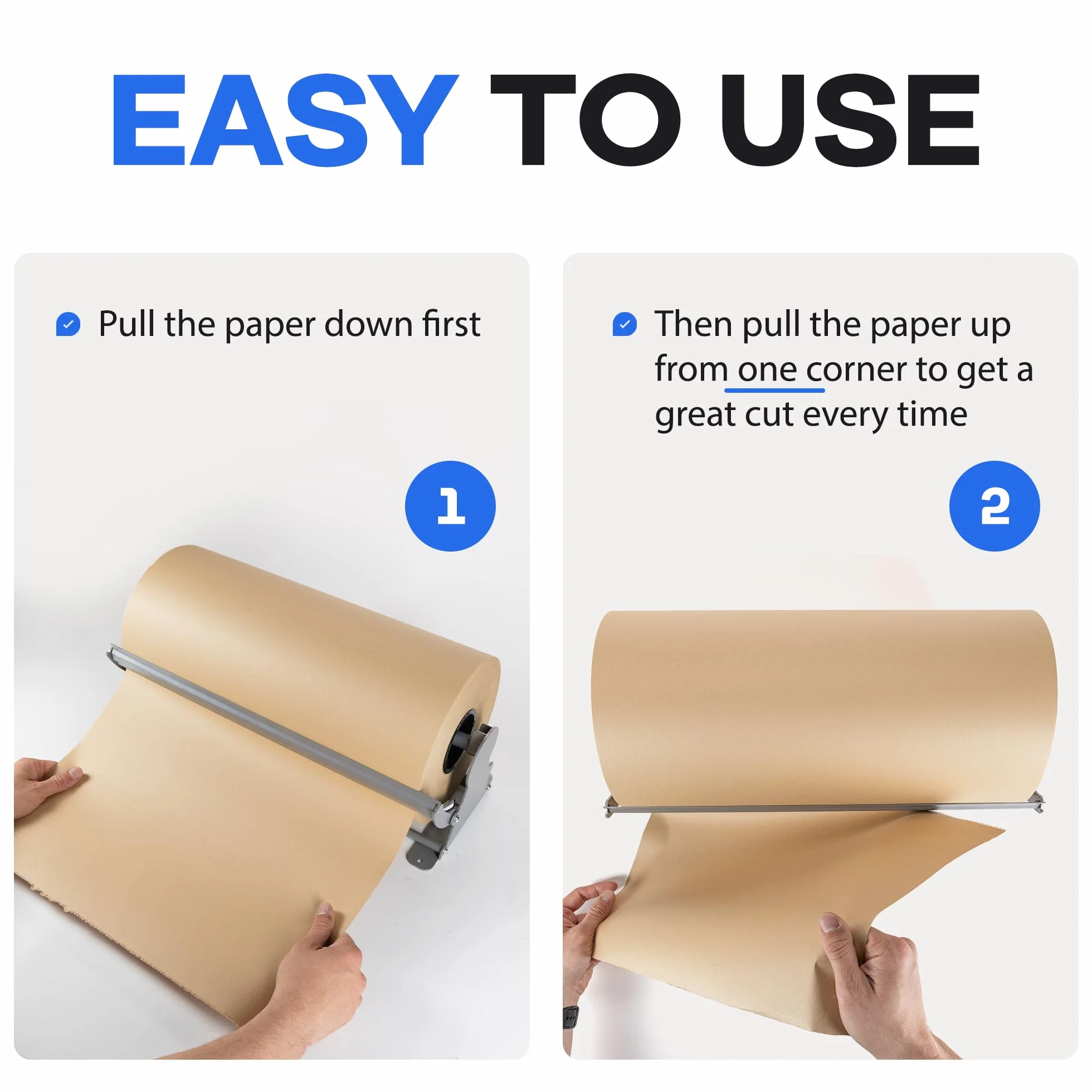IDL Packaging Dispensador y Cortador de Rollos de Papel Kraft de 36 Pulgadas para Rollos de hasta 36 Pulgadas de Ancho y 9 Pulgadas de diámetro, Soporte de Papel de Acero Reforzado de Mesa con un