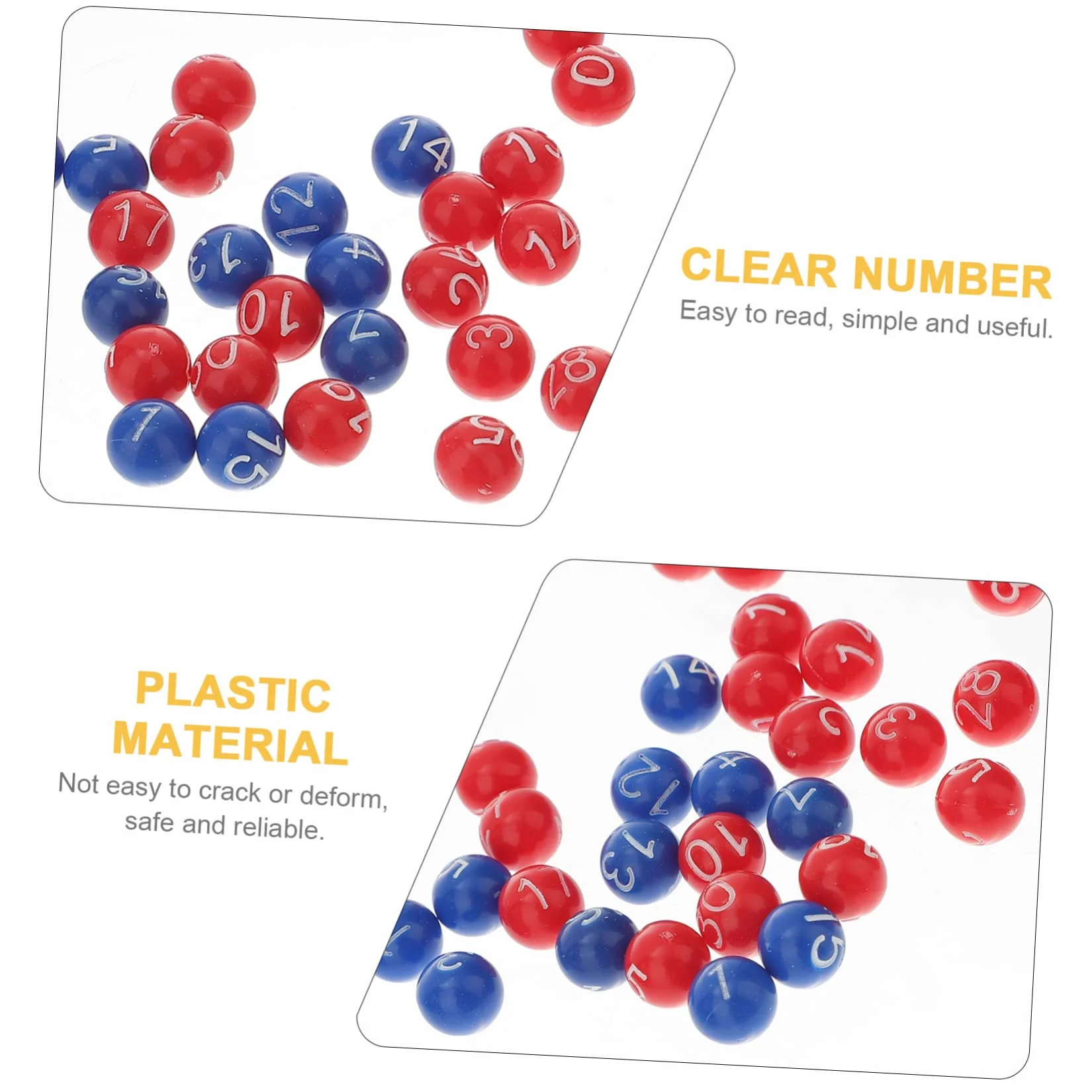 Bolas de Plástico para Bingo Números, Resistentes a Caídas, Ligeras, Juegos de Fiesta