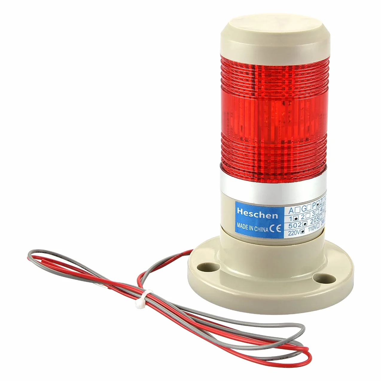 Bombilla LED de advertencia 220 VAC señal de torre luz continua Heschen