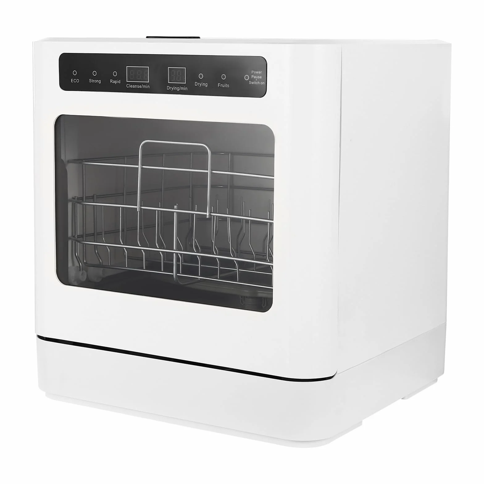 Mini lavavajillas portátil 800 W PP ABS 360° giratorio 4 modos limpieza UV alta temperatura
