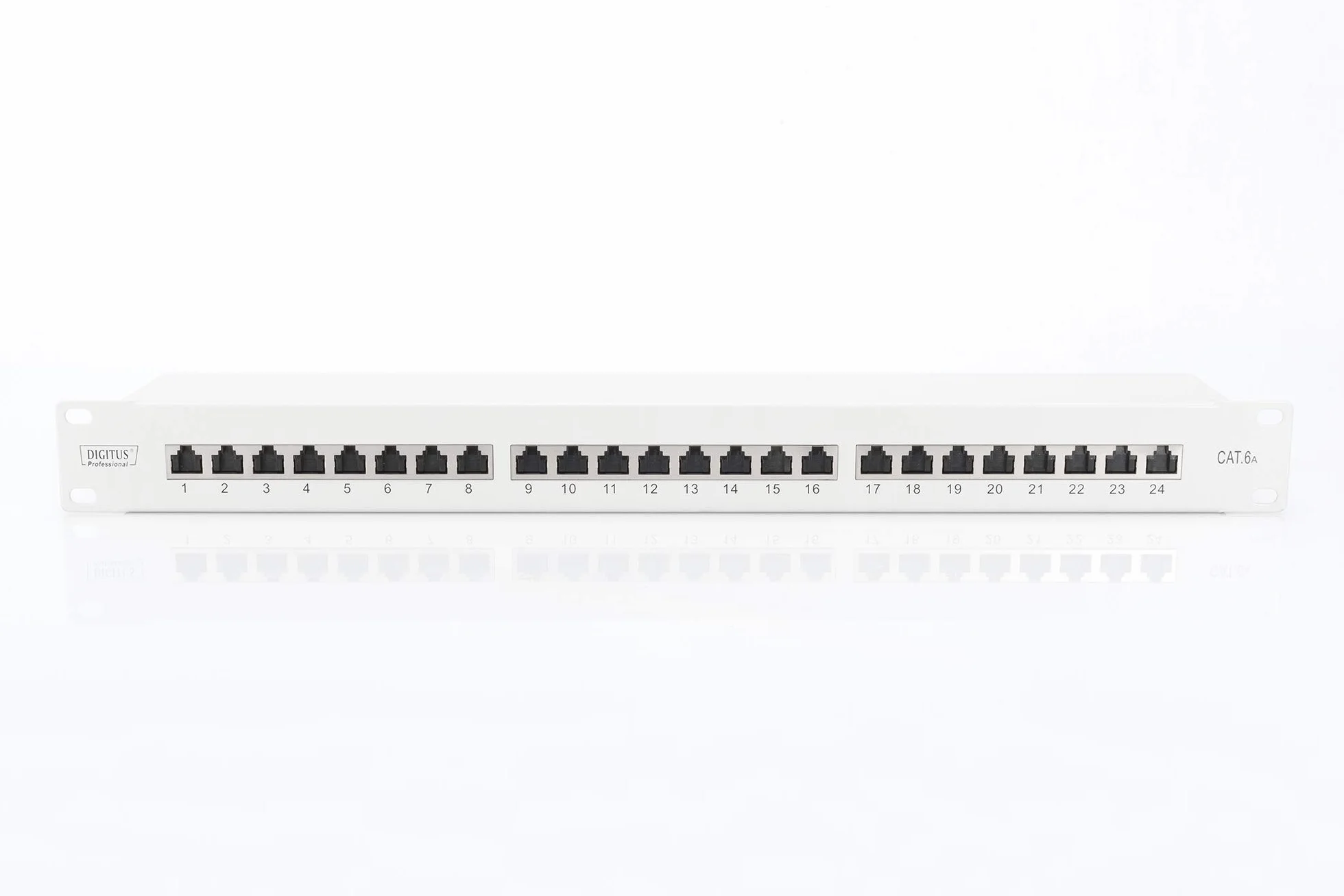 DIGITUS LSA Patch-Panel Cat-6A 24 puertos 1 U Apantallado Clase EA Negro RAL 9005