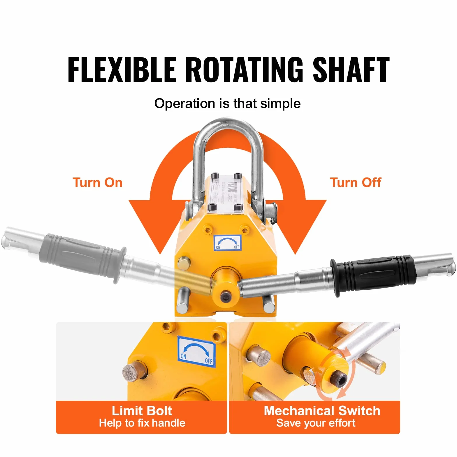 VEVOR Permanente Magnetic Lifting with Release, 880 lbs/400 kg Heavy Duty Magnet, factor de seguridad 2,5, Neodymium & Steel for Hoist, Shop Crane, Block, Junta Levantamiento Plate Steel