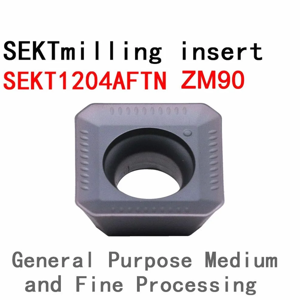 10Pcs SEKT1204AFTN ZM90 Torno CNC Acero inoxidable Hierro fundido Acabado Mecanizado Corte Fresas de metal duro