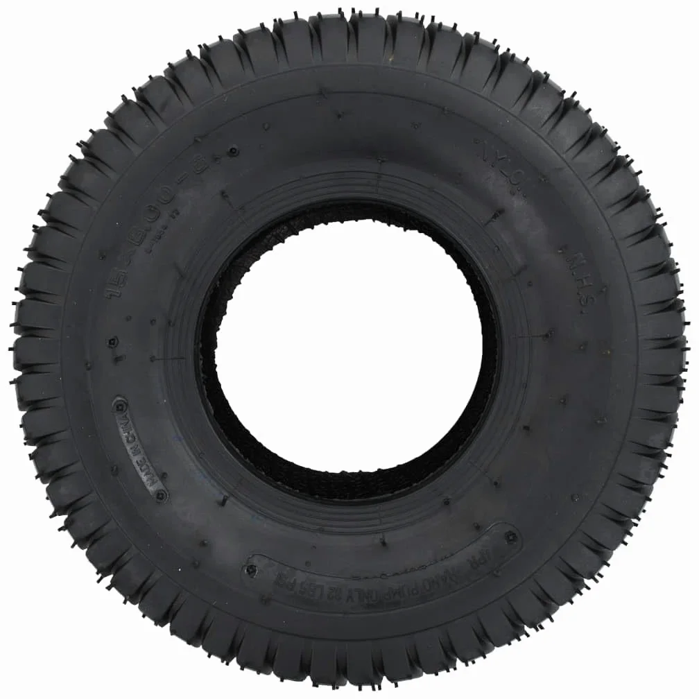 Mangloder - Juego de 4 neumáticos para carretilla y manguera, 15 x 6.00 – 6 4PR, de goma, resistente a pinchazos, rueda neumática como pieza de repuesto para rueda, eje, carretilla, jardín