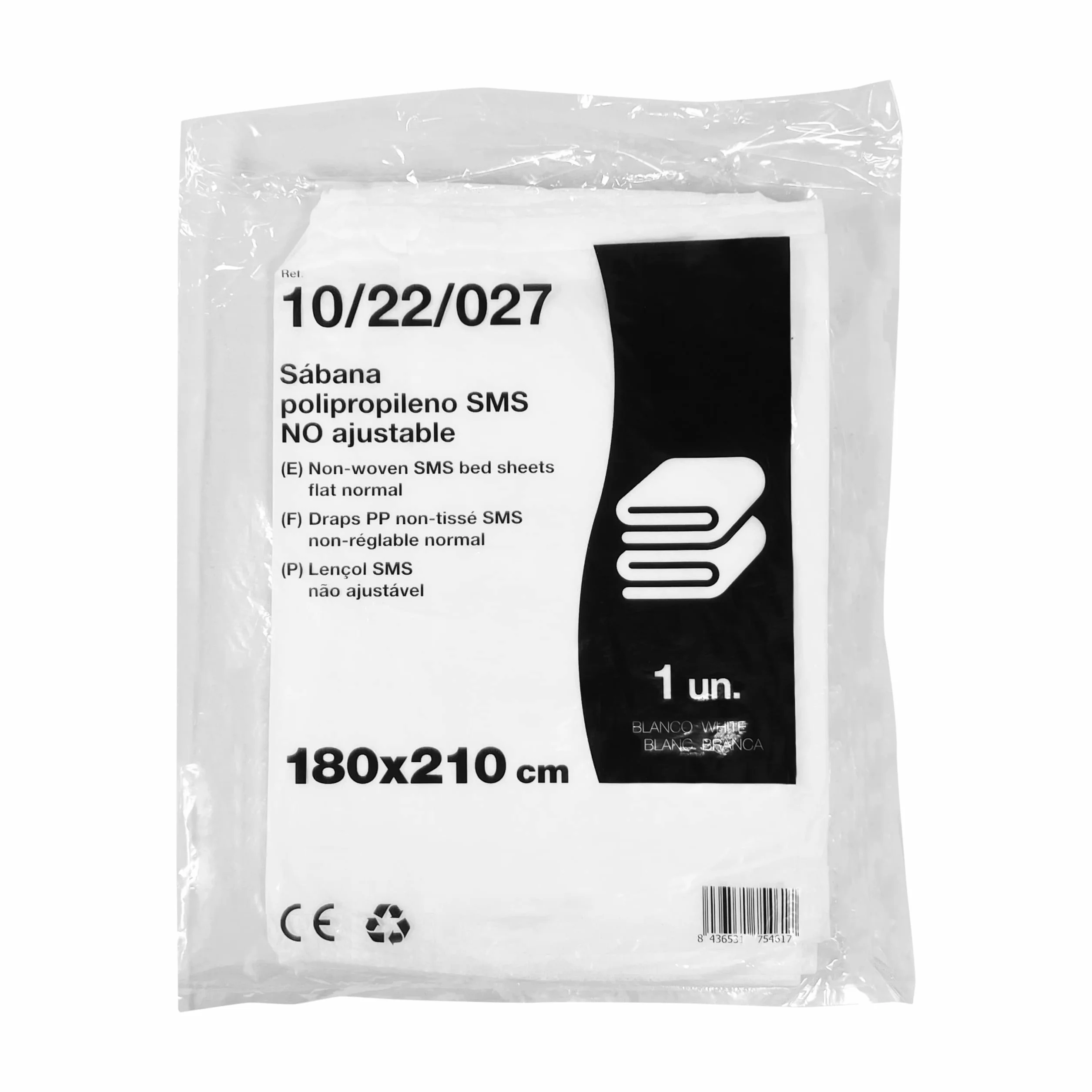 Sábana Desechable SMS No Ajustable 180x210 cm | Pack de sábanas desechables para camilla (100 uds)