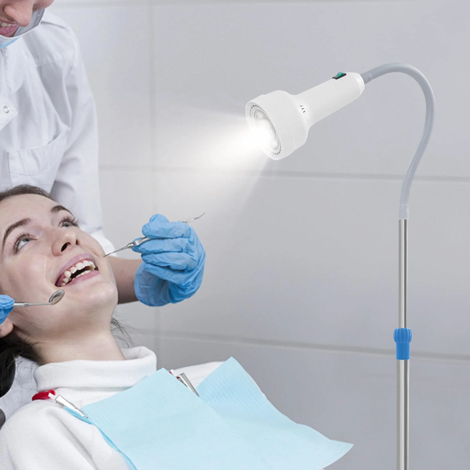 Lámpara de examen de altura ajustable, 30 W, LED, examen médico quirúrgico, lámpara giratoria de 360°, para ginecología, ambulancia, estomatología, hno