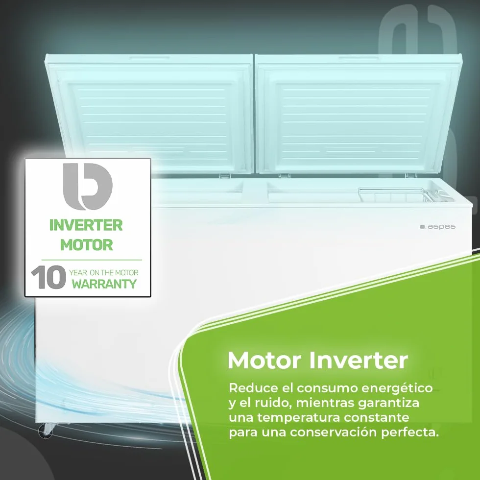 Aspes Congelador Horizontal Blanco ACHH5201EDC 508L Dual Cooling 2 Cestas Clase E