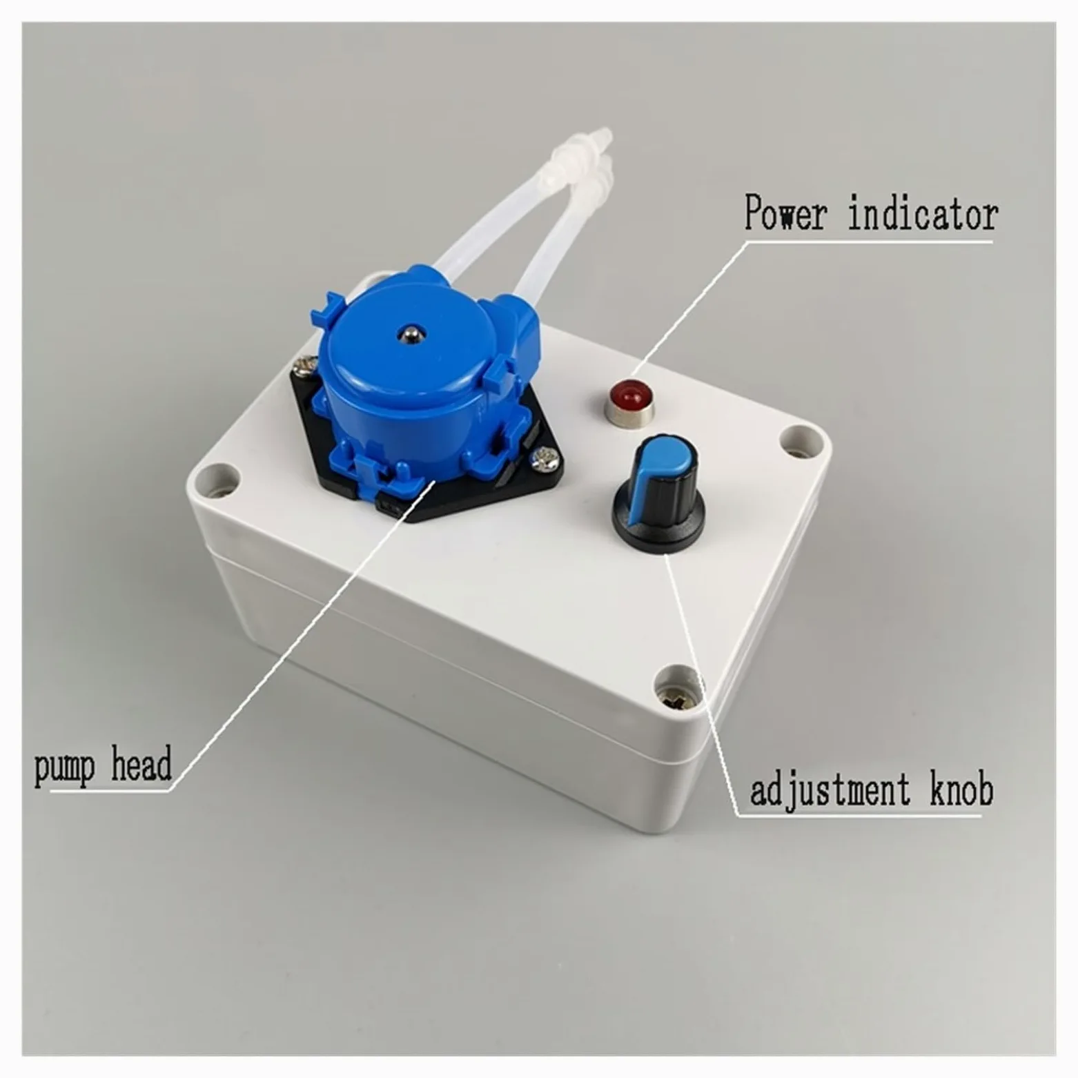 Bomba peristáltica, Bomba peristáltica en miniatura, autocebante, dosificadora de circulación, grado alimenticio, 10 a 70 ml, ajustable con pedal