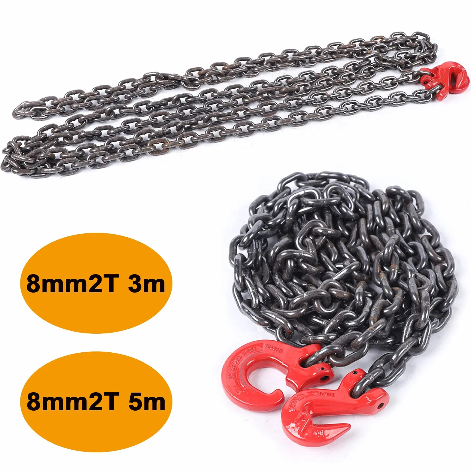 Cadena colgante de acero aleado 20 Mn2 8 mm 2 tonos 3 m 5 m para minería máquinas puertos edificios