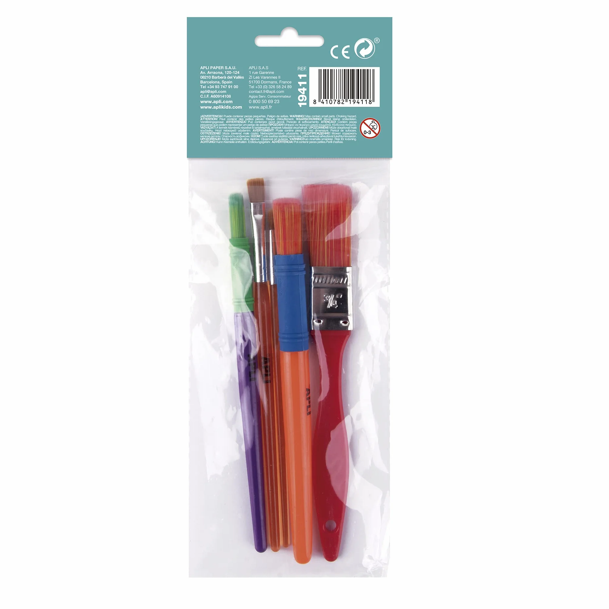 APLI Kids Set de 5 pinceles de medidas surtidas