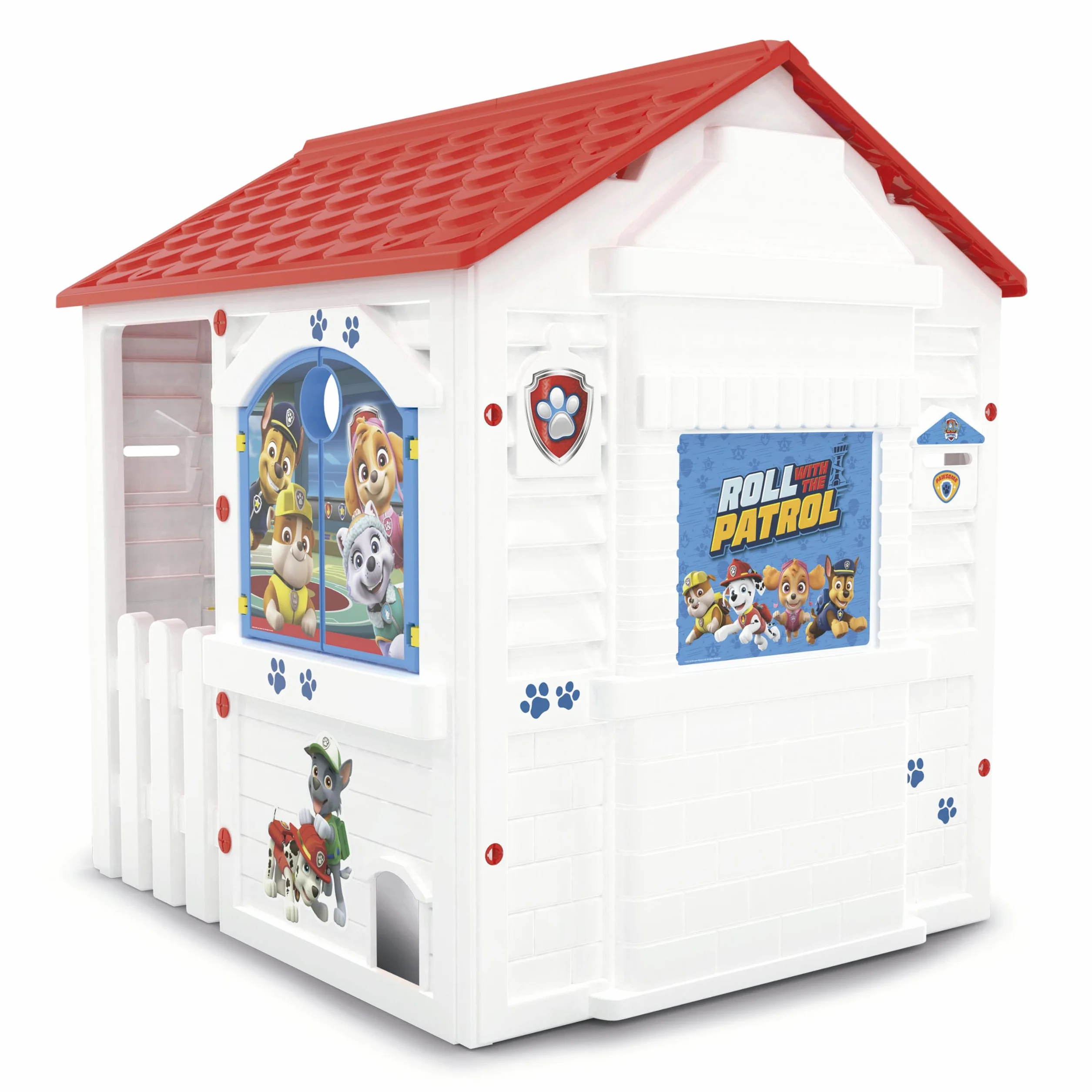 Chicos Patrulla Canina Casita Infantil Plástico Resistente Interior Exterior Blanco Rojo