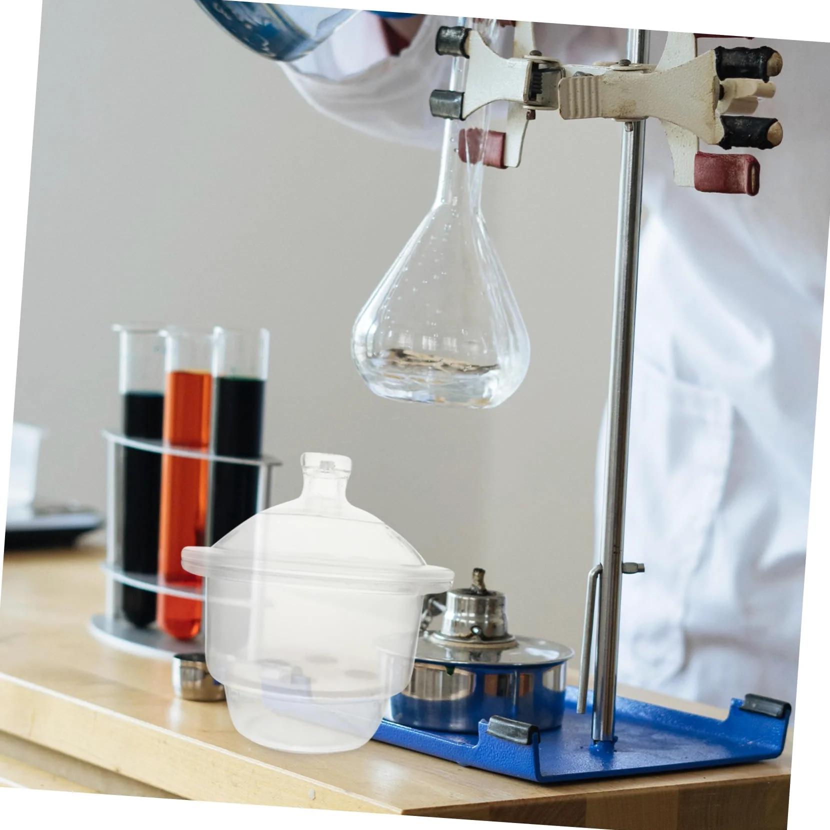 Ipetboom Desecador Al Vacío De Vidrio 208 Mm Durable y Seguro Para Laboratorio Botella Secadora Para Experimentadores Científicos