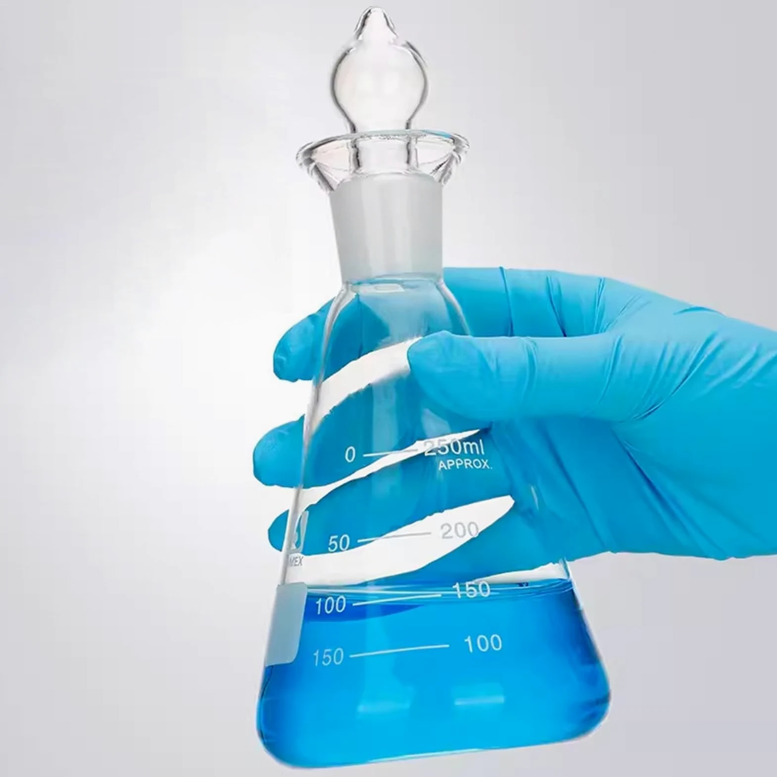 Matraz cónico de vidrio de 50-500ml, 1000ml, 2000ml con tapa, matraz Erlenmeyer de vidrio for laboratorio, matraz triangular, vidrio Boro 3,3(2000ml)