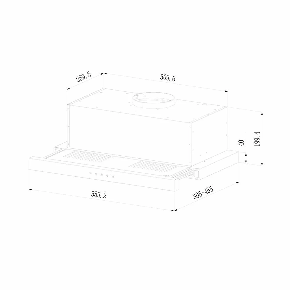 Cecotec Campana Extractora Telescópica 60cm Bolero Flux TLT 604000 Inox A+++, 415m³/h, Motor DC, Touch Control