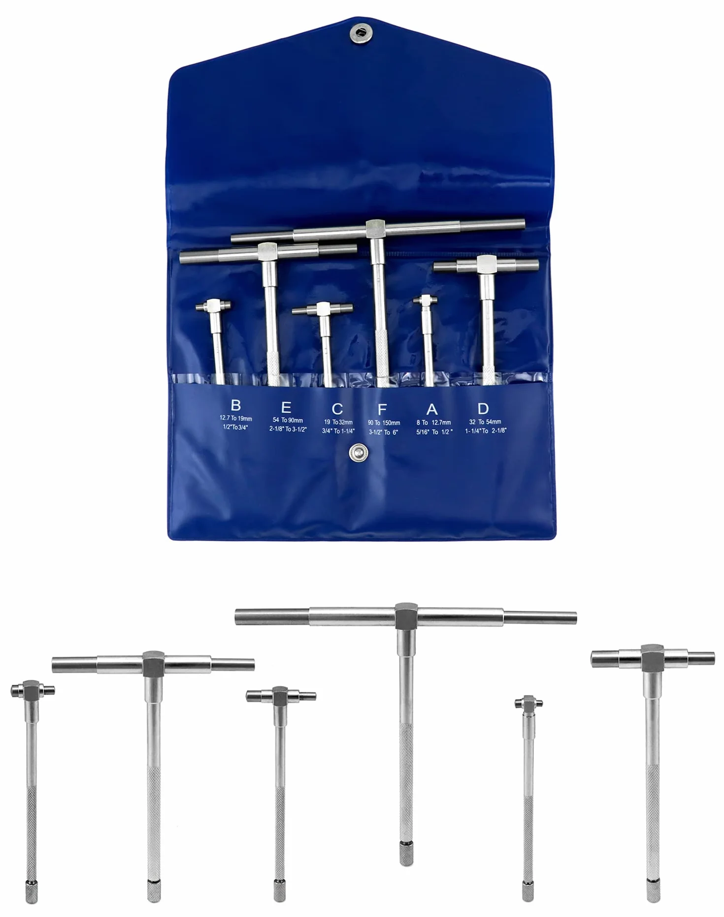 QWORK Calibrador Telescópico 8mm-150mm Conjunto de 6 Piezas