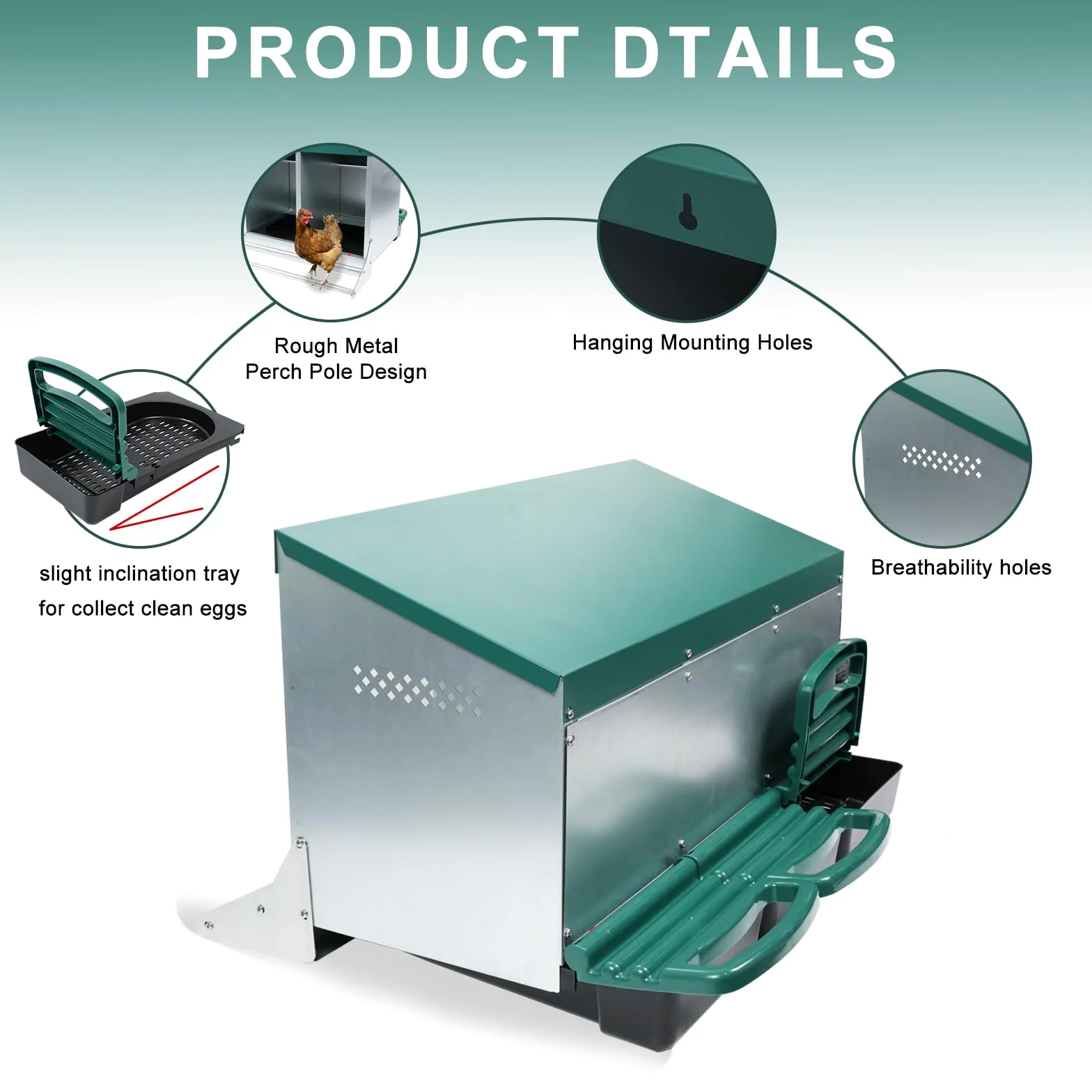 Cajas de Metal con 3 Agujeros para Poner Huevos