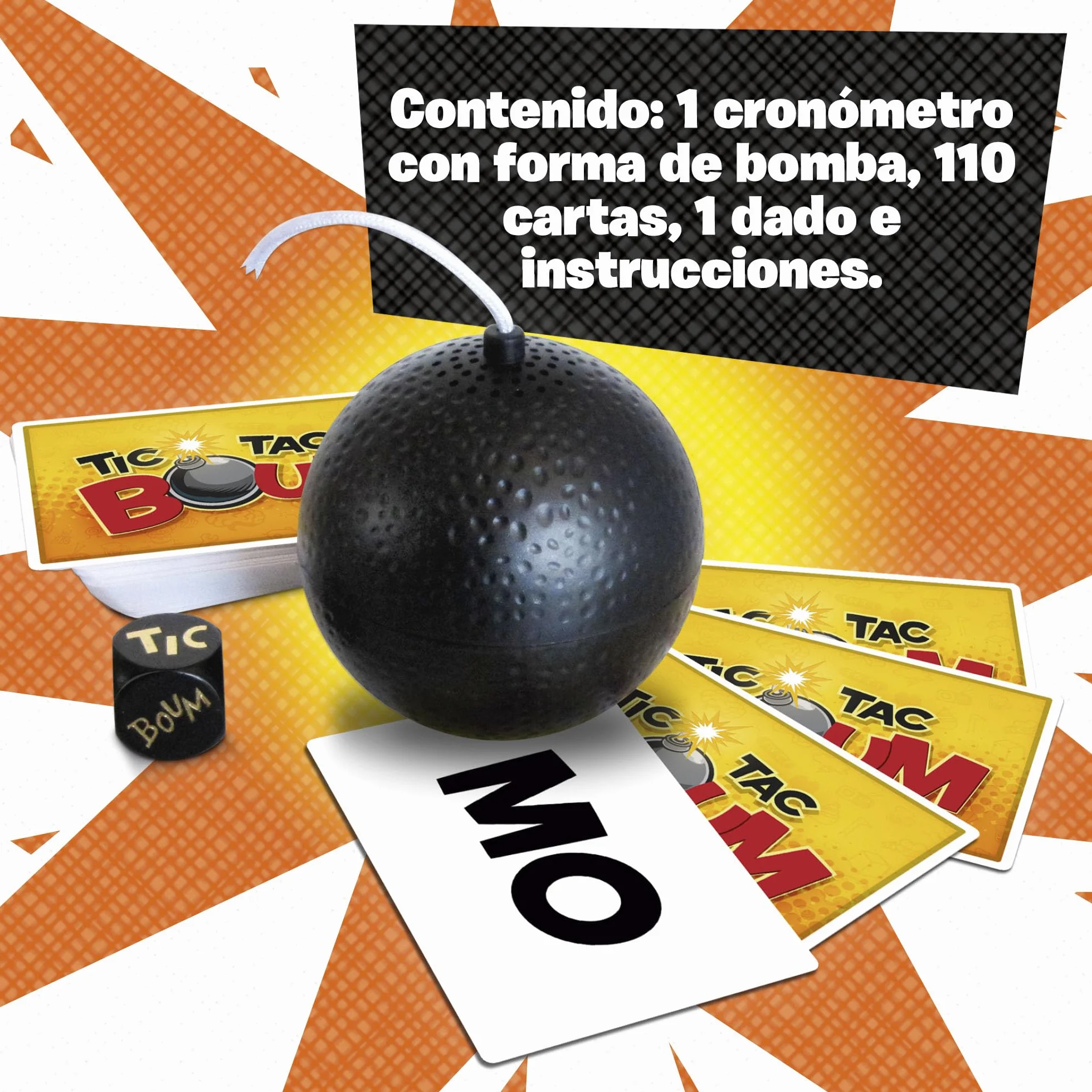 Bizak Tic TAC Boum Juego de Mesa Infantil a Partir de 8 Años, Juego de Cartas Educativo 2-12 Jugadores