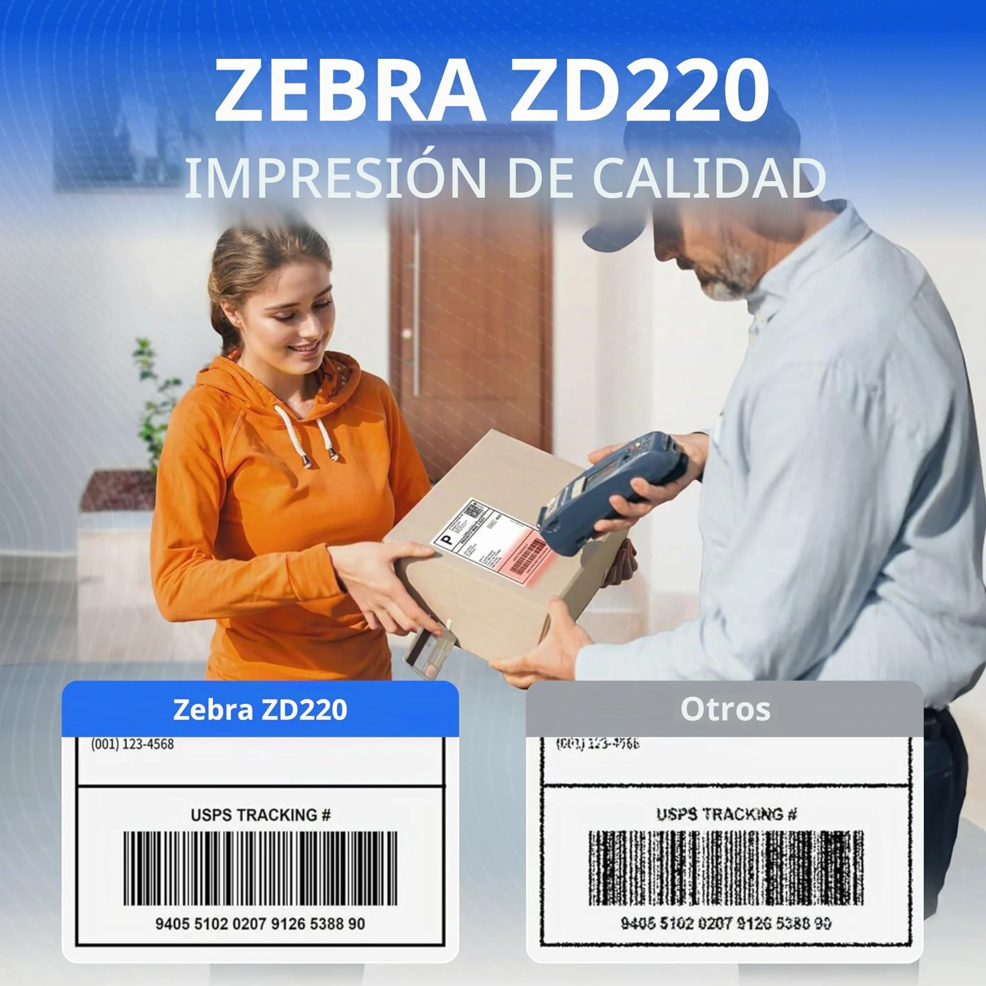 Zebra Impresora térmica Directa ZD220 estándar EZPL USB