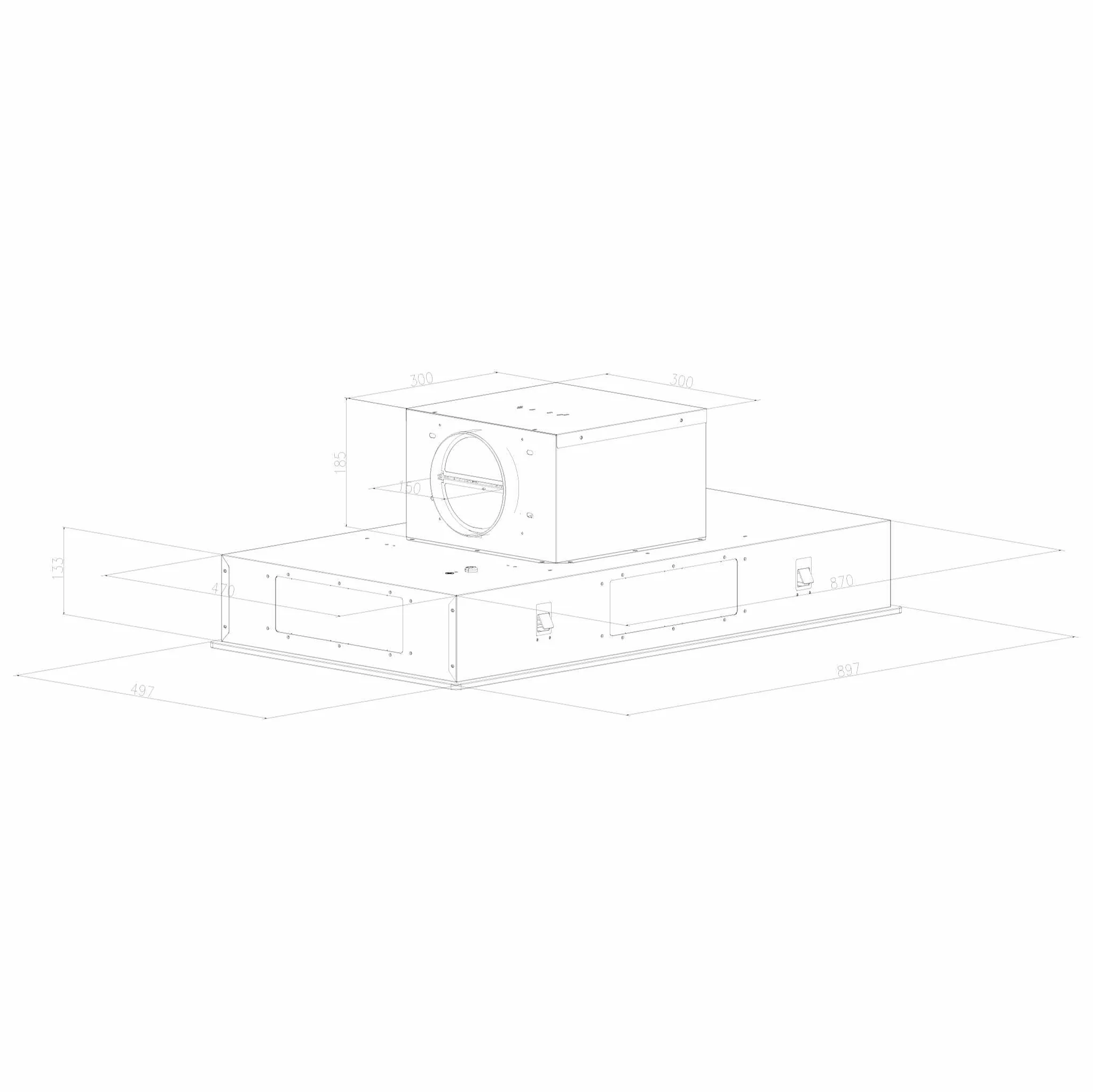 Cecotec Campana Extractora 90 Cm Integrable De Techo Bolero Flux Tir 908000 Glass White A++ Succión 800M3/H Control Remoto Filtro Carbono Booster