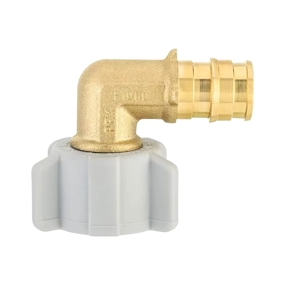 Paquete de 10 accesorios de latón de expansión EFIELD Pex-A de flujo completo de 1/2 pulgada Pex x 1/2 pulgada, codo giratorio NPT hembra, certificado ASTM F1960 UPC