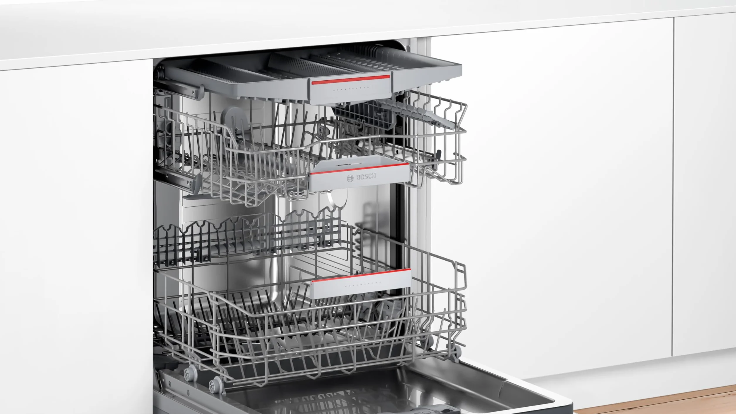 Bosch Lavavajillas Integrable, Serie 4, 60 cm, Puerta Deslizante, Home Connect, Blanco, SMH4ECX21E