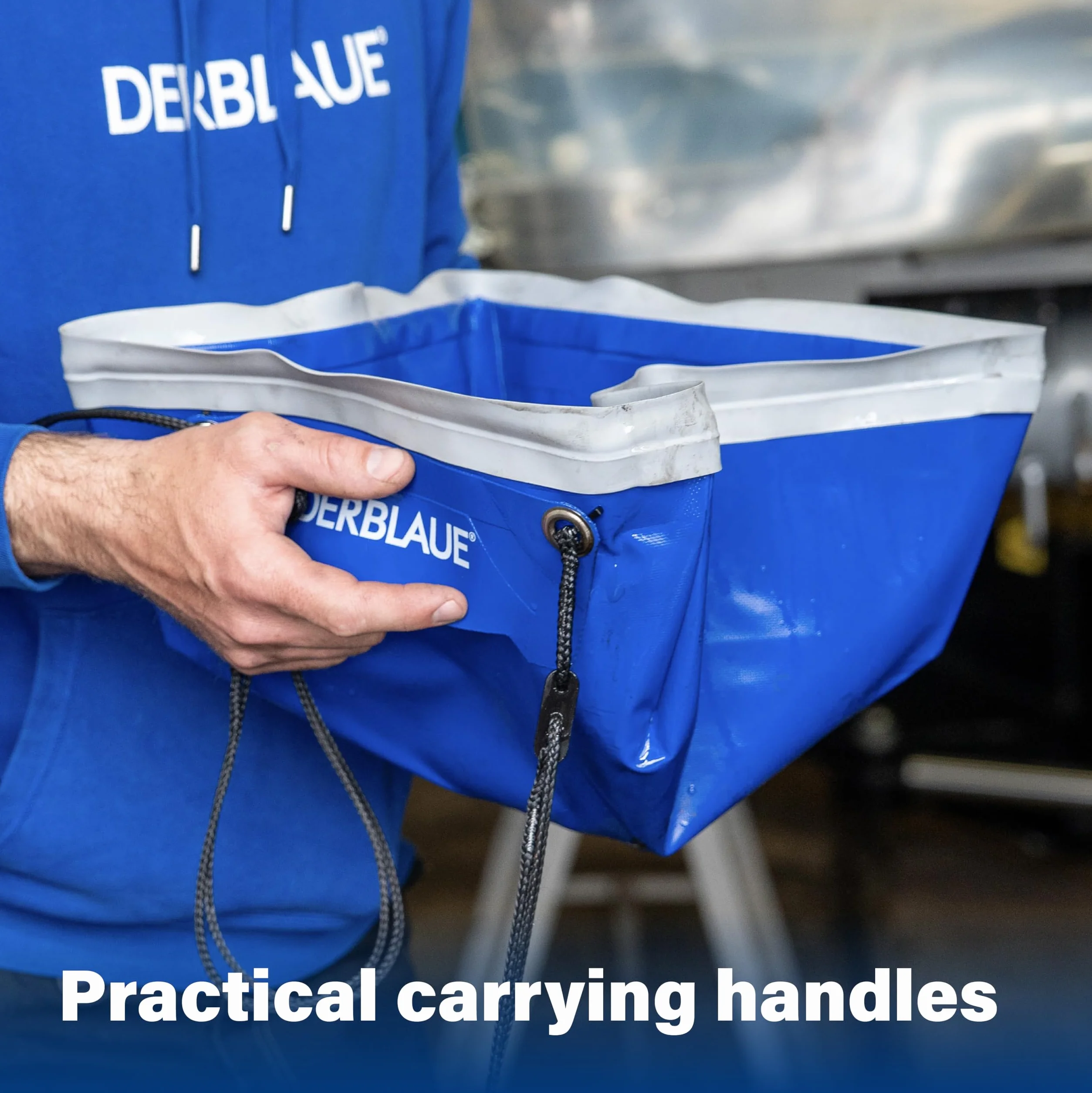 DERBLAUE® Sistemas de recolección de líquidos altamente flexibles - Set sin batería – para todos los trabajos con líquidos en las áreas de construcción, taller y servicio, para H2O