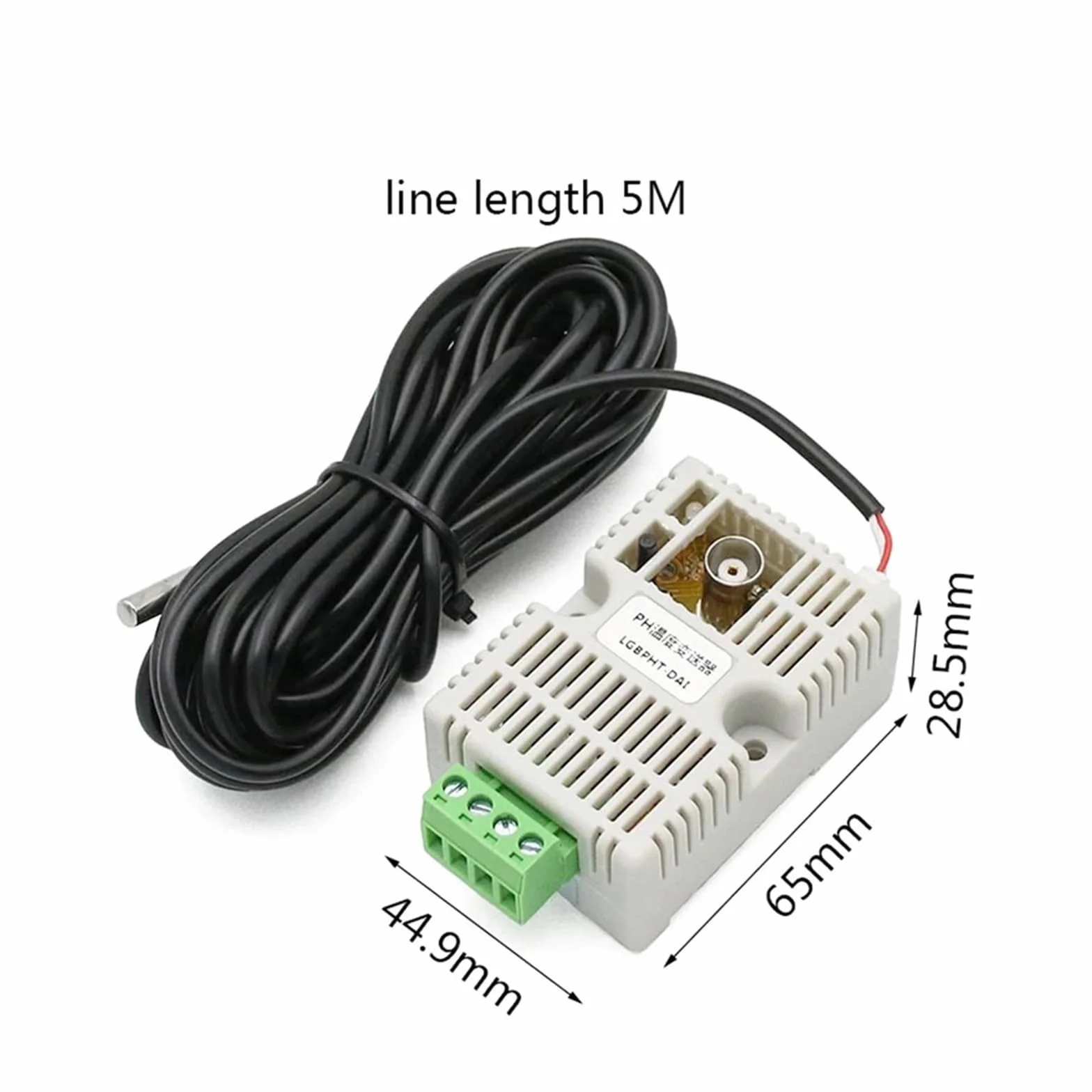 Módulo Sensor de detección de transmisor de Temperatura de PH del Agua Voltaje 0-5V 0-10V 4-20mA Salida RS485 Sensor de PH electrodo BNC (Color : BL-T-V10)