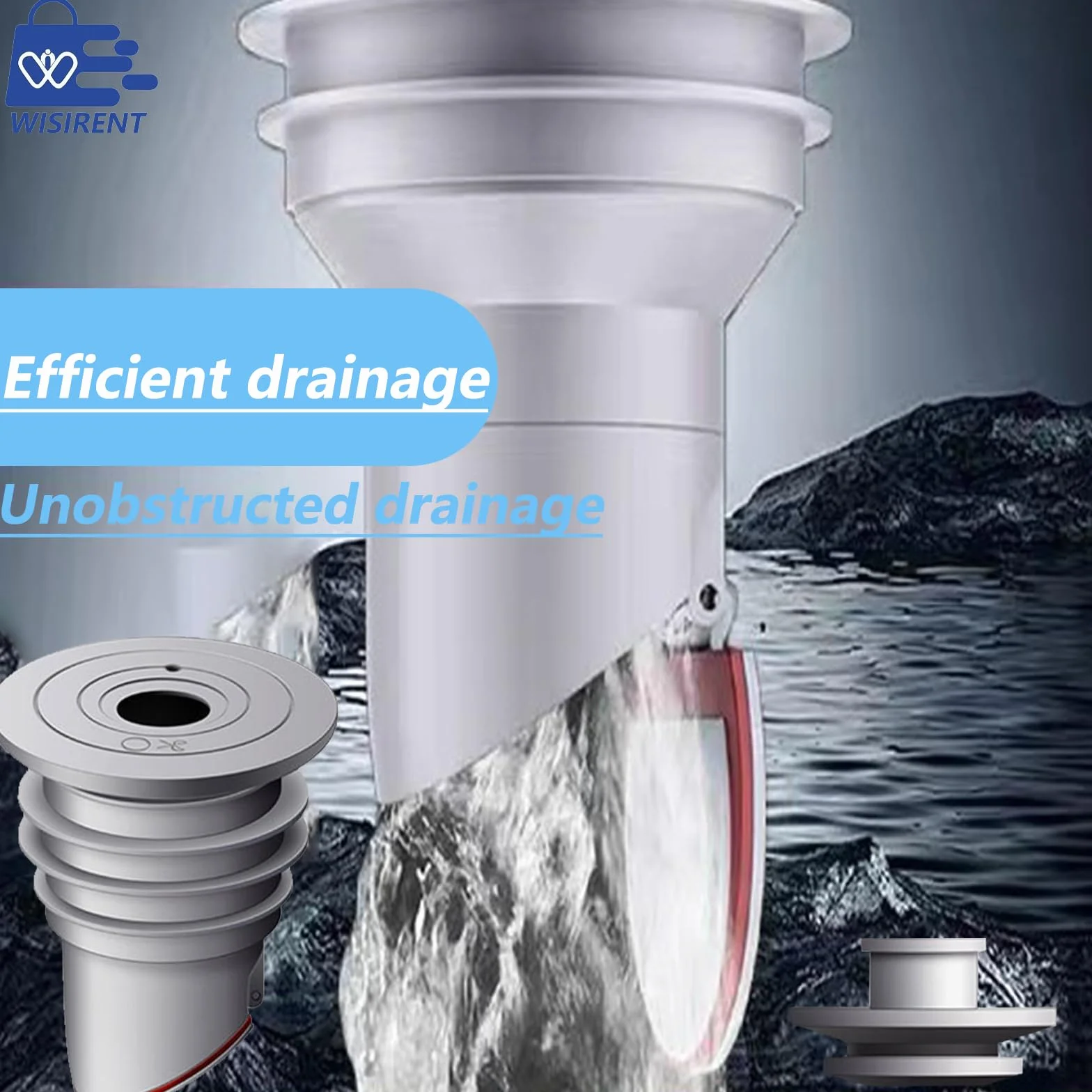 Sello de Tubería de Lavadora WISIRENT 35-40mm Gris Silicona Desodorante