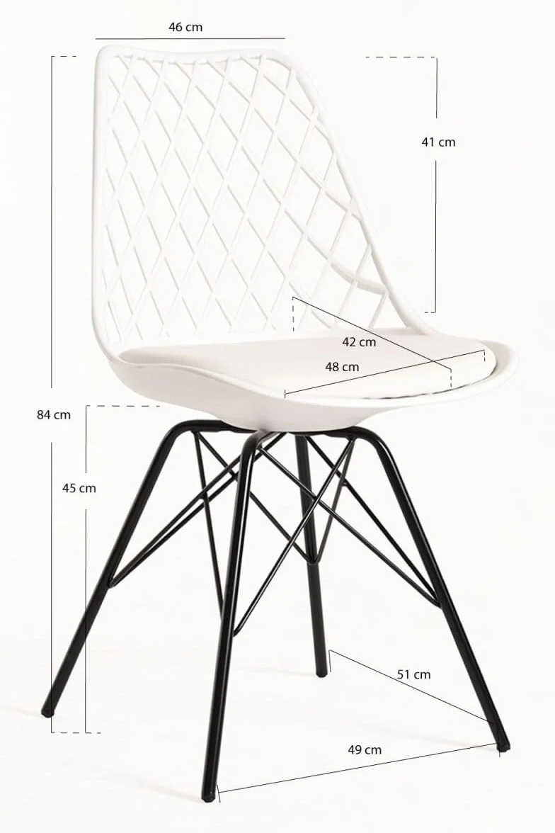Regalos Miguel - Packs Sillas Comedor - Pack 4 Sillas Iron Mima - Blanco