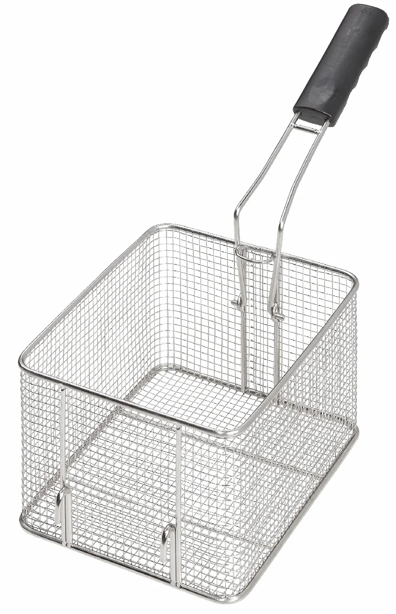 METRO Professional Freidora Eléctrica GDF3008, Acero Inoxidable, 8 L, Termostato Ajustable, Indicadores Luminosos, Asas Resistentes al Calor, 3250 W, Plateada
