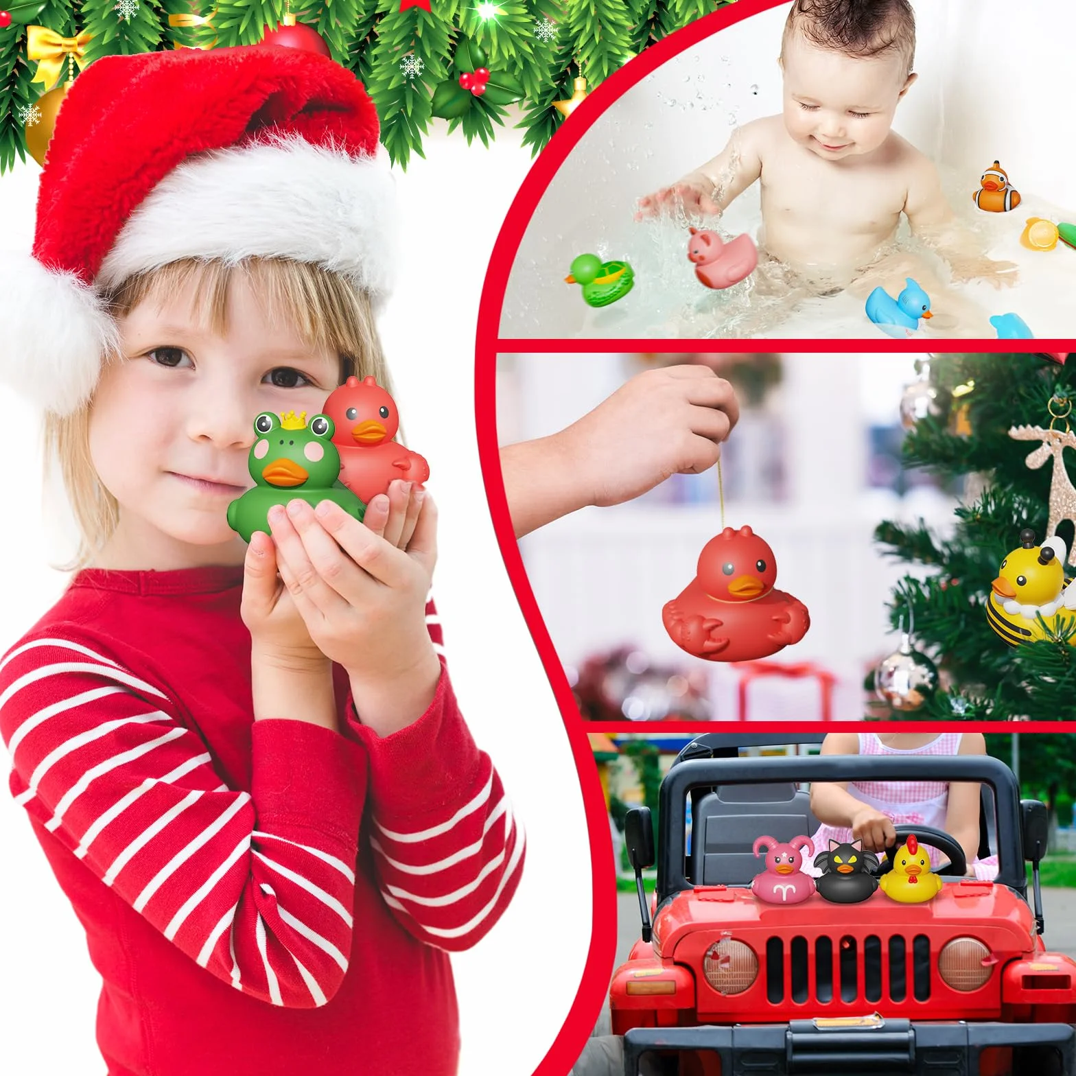 Grarain Calendario de Adviento para Niños 24 Días Juguetes de Baño Patos de Goma