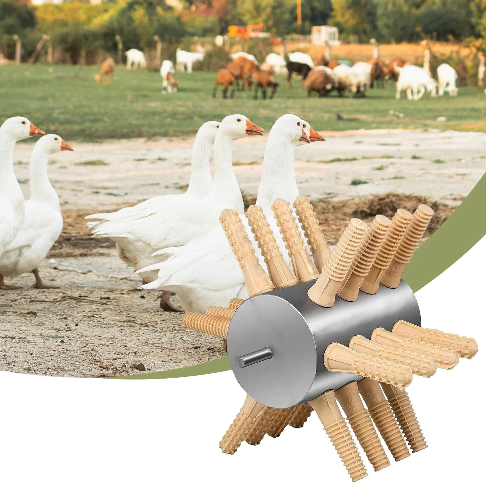 Desplumadora de Pollos Portátil Semiautomática para Aves de Corral, Ahorra Mano de Obra para Codornices, Gallinas de Guinea, Palomas Y Aves de Corral, 24 Dedos Grandes