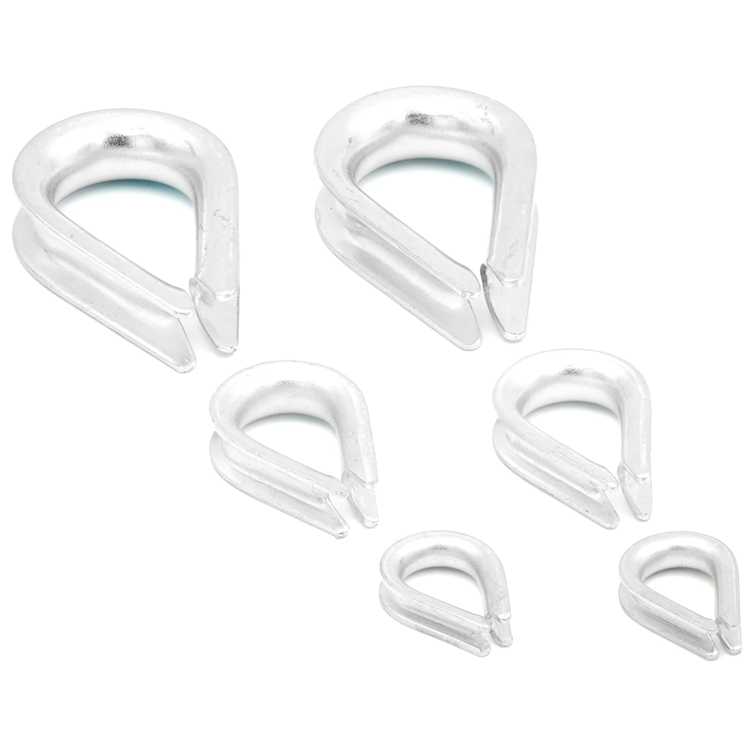 Guardacabos de 20 mm, 50 unidades, acero galvanizado, cable de acero, cable de alambre, guardacabos