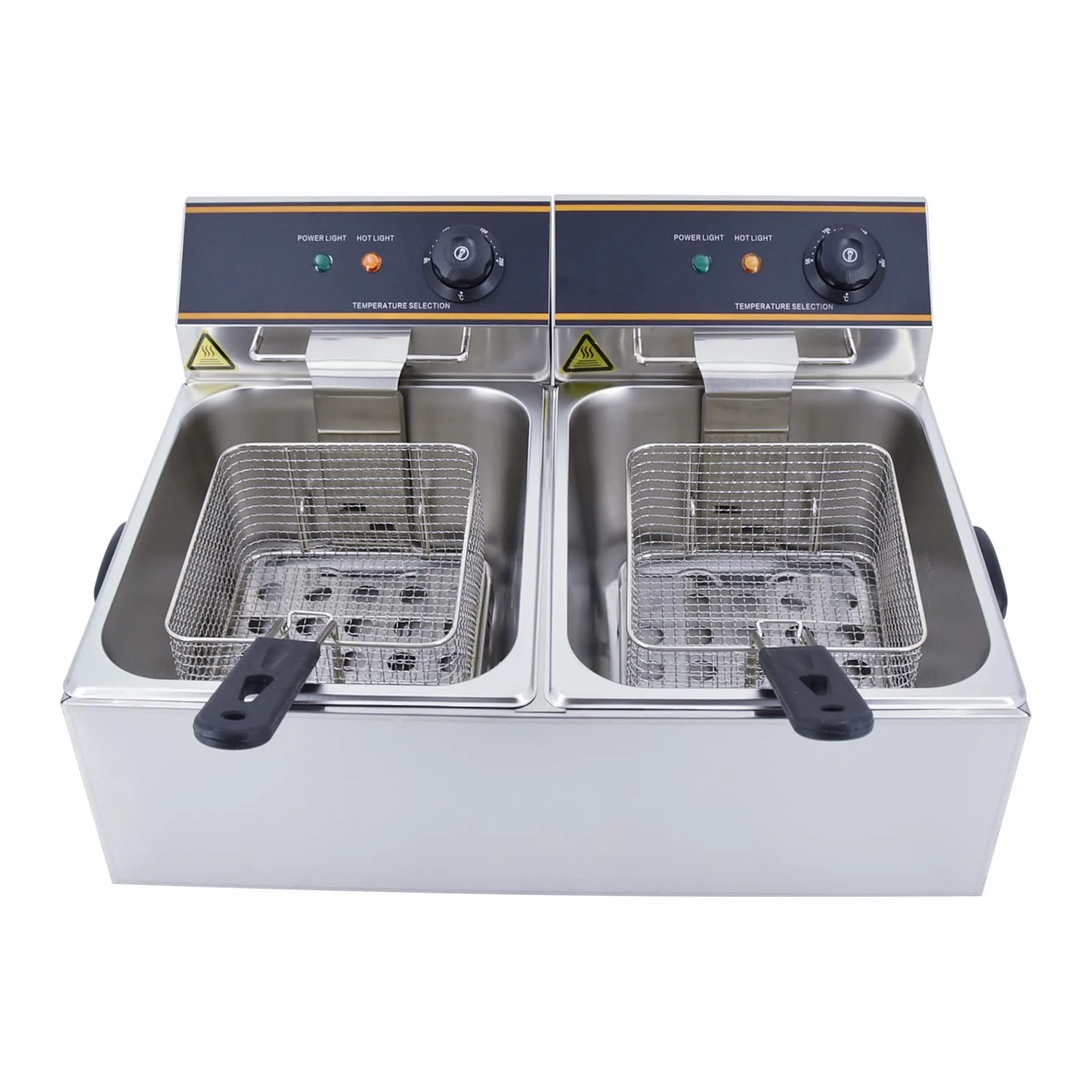 Freidora eléctrica Comercial Profesional de Acero Inoxidable para Restaurante y Uso Doméstico (12L)