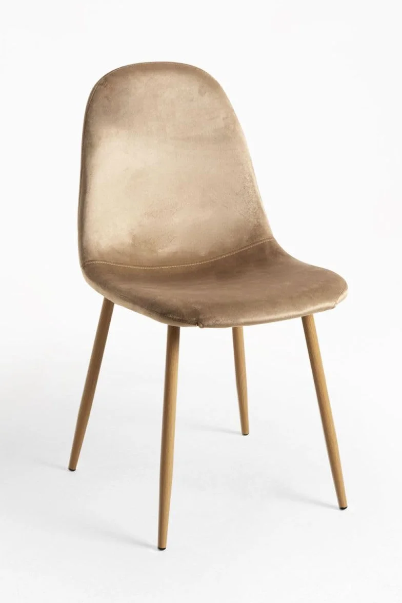 Regalos Miguel - Packs Sillas Comedor - Pack 4 Sillas Teok Terciopelo - Marrón Claro