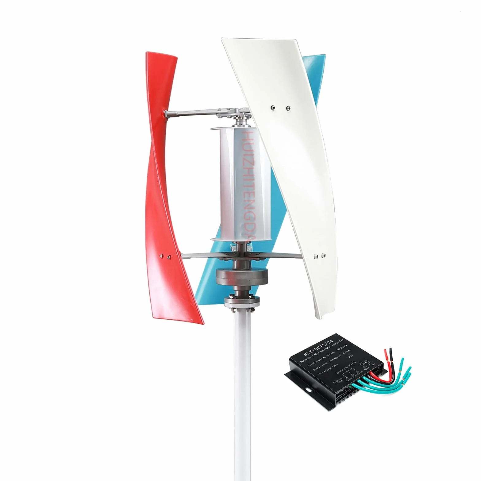 3000W Generador de maglev Permanente Vertical de bajo Ruido, 12 V-220V con Controlador CA Potencia eólica Generador de turbinas eólicas de bajo Ruido Vertical para energía suplementaria