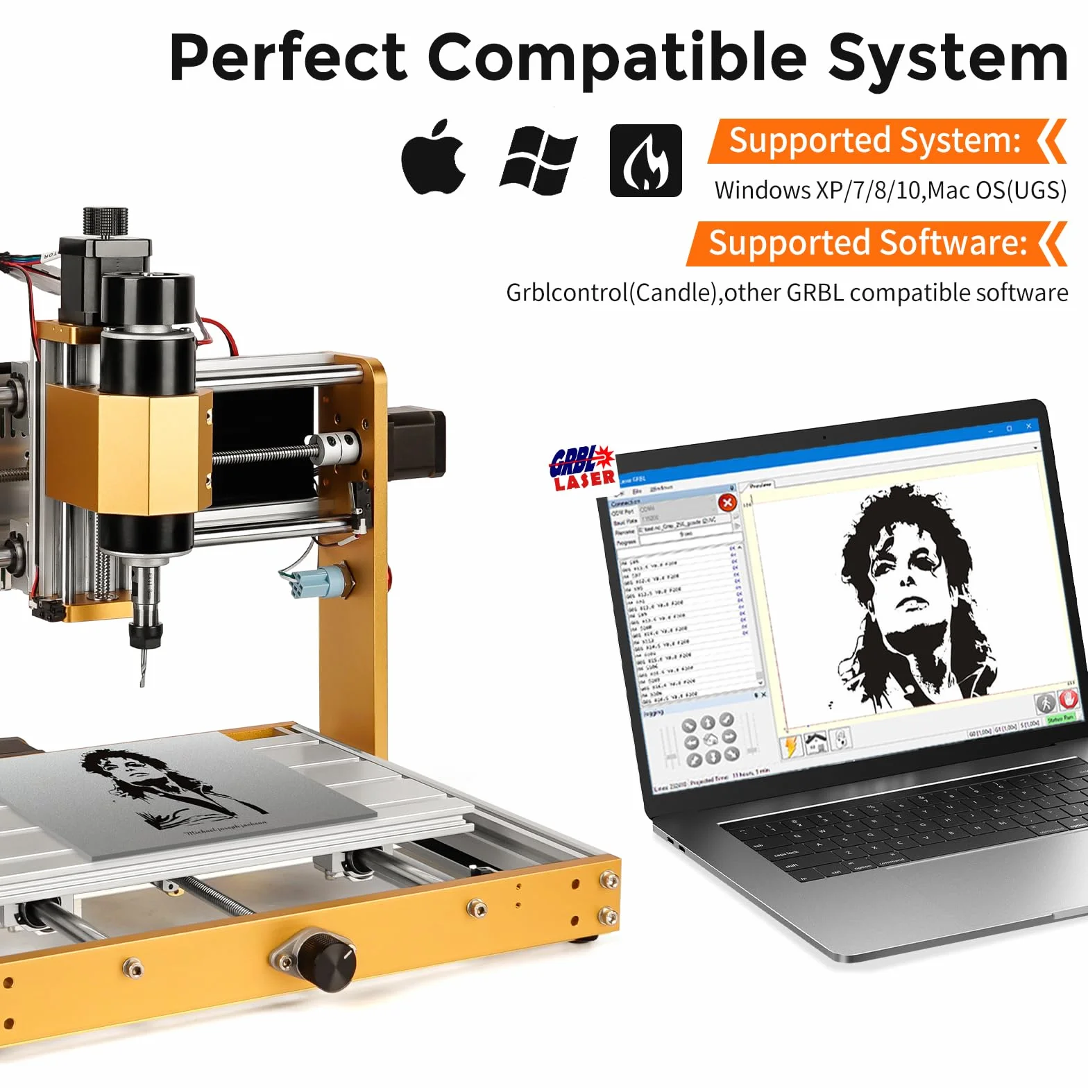 Fresadora CNC All-Metal 3018 PRO+ con husillo de 500 W, interruptores de límite y parada de emergencia, 300 x 180 x 80 mm, área de trabajo CNC para madera, acrílico, talla de aluminio
