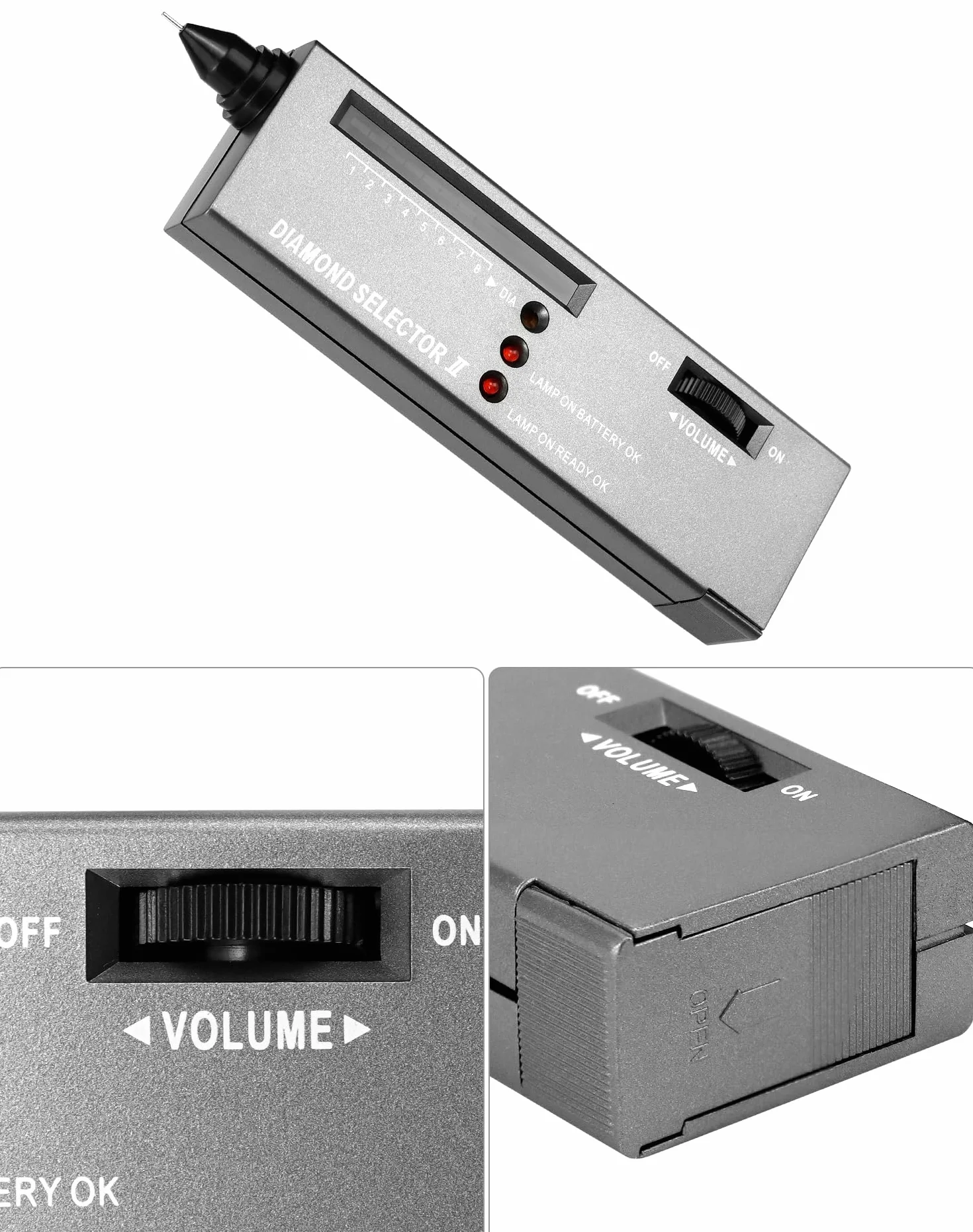 QWORK Probador de diamantes V2, alta precisión para piedras preciosas, diamantes, zafiros, rubíes