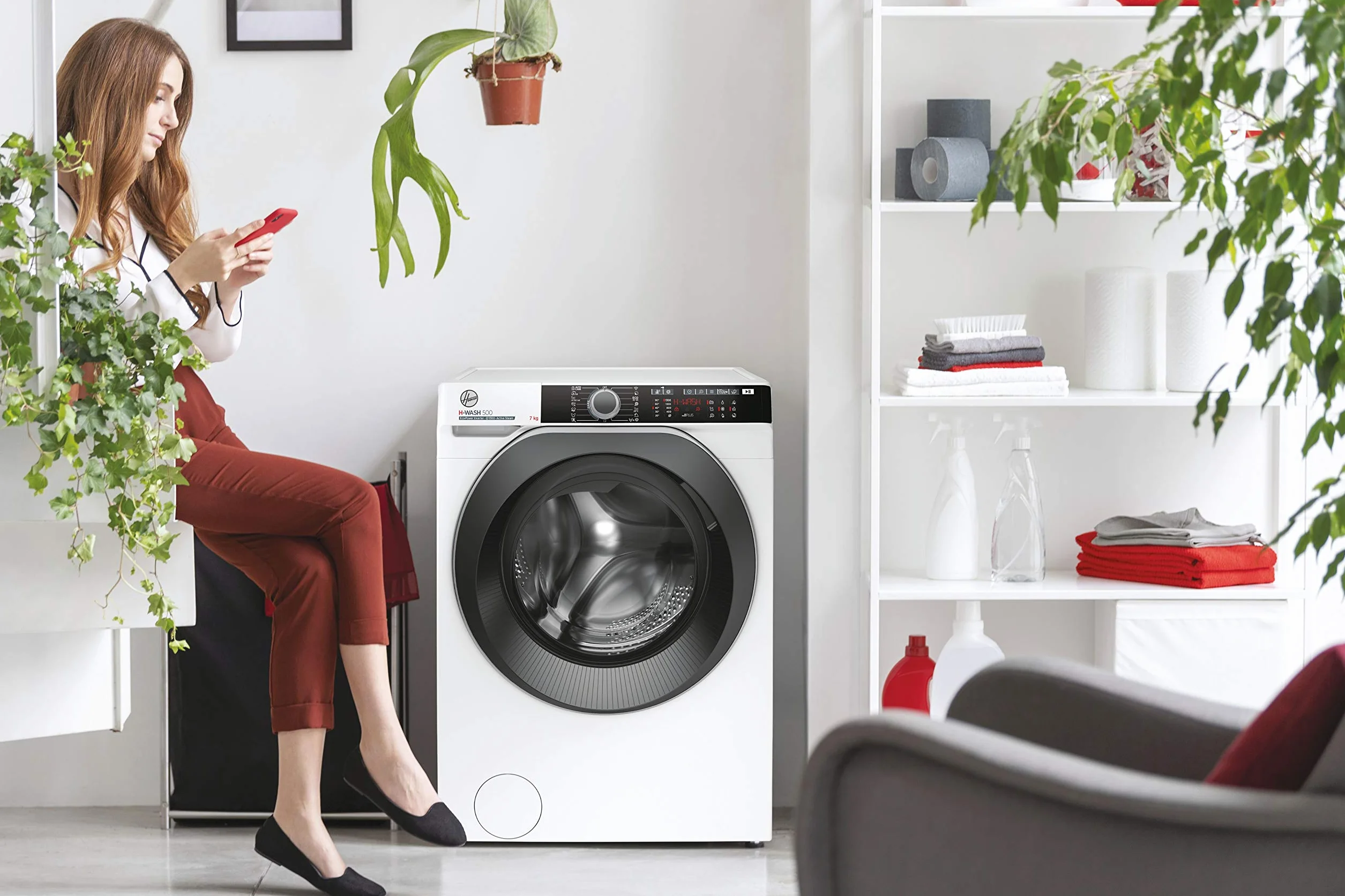 Hoover H-WASH&DRY 500 Lavadora seca 10+6 kg carga frontal 1500 rpm Wi-Fi BLE blanca