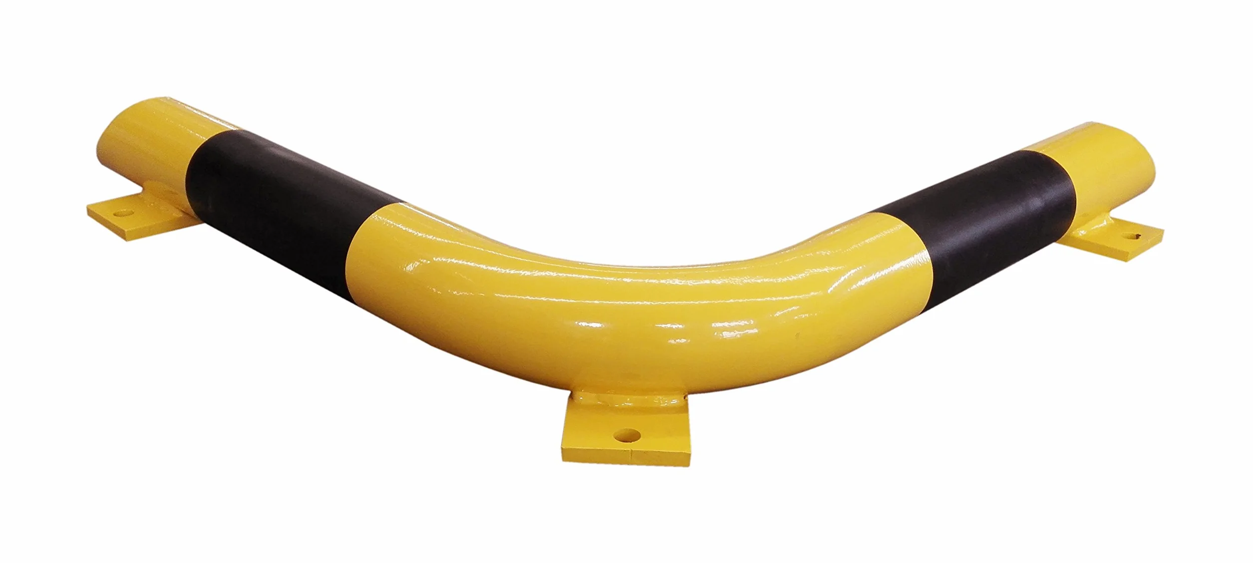 Barra parachoques 1A-Safety RSBA-ECK, en forma de ángulo, diámetro 76 mm, acero de calidad, largo x ancho: 638 mm x 638 mm, amarillo / negro