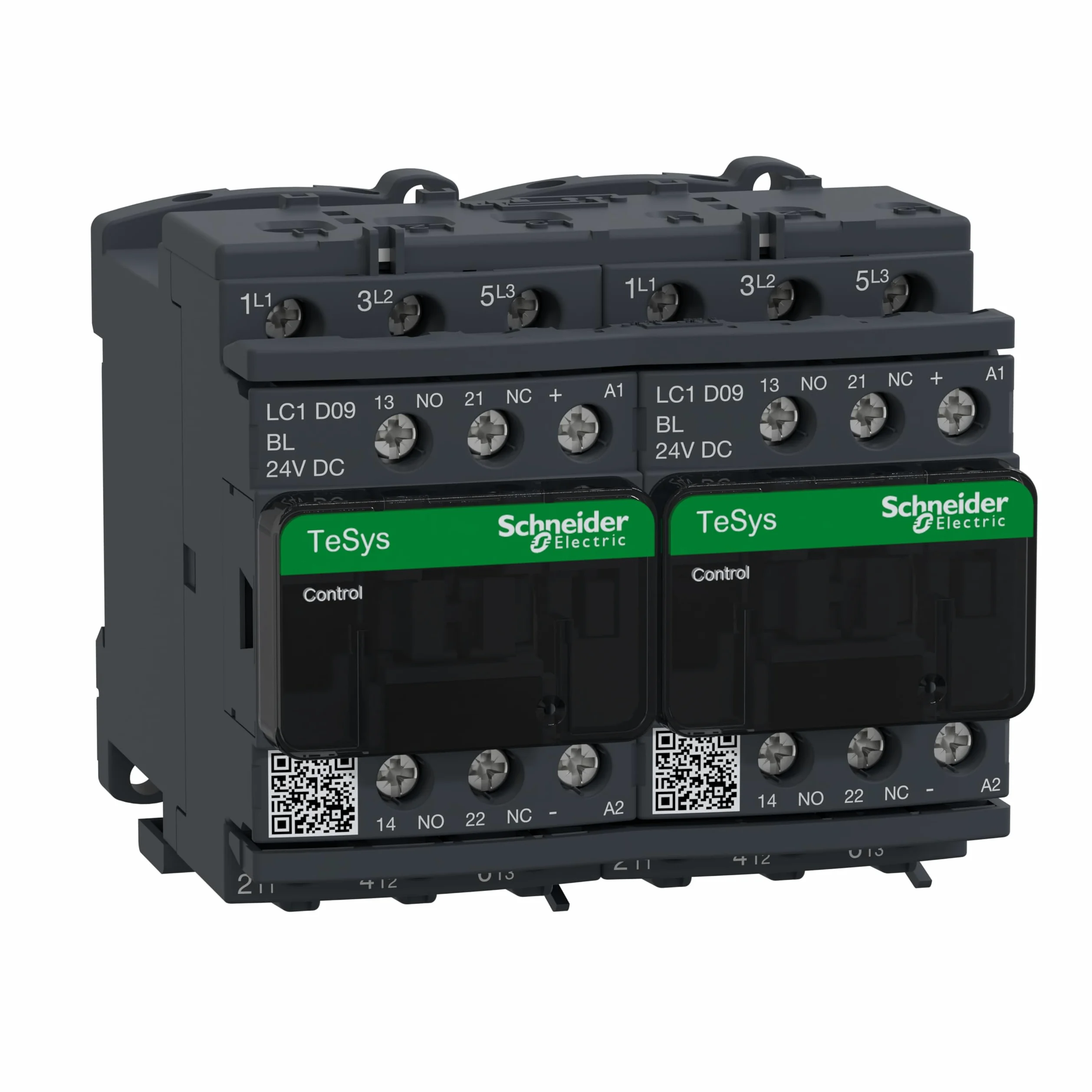 Schneider Electric LC2D09BL TeSys D Contactor Inversor, 9A 24V Bajo Consumo Antiparasitado