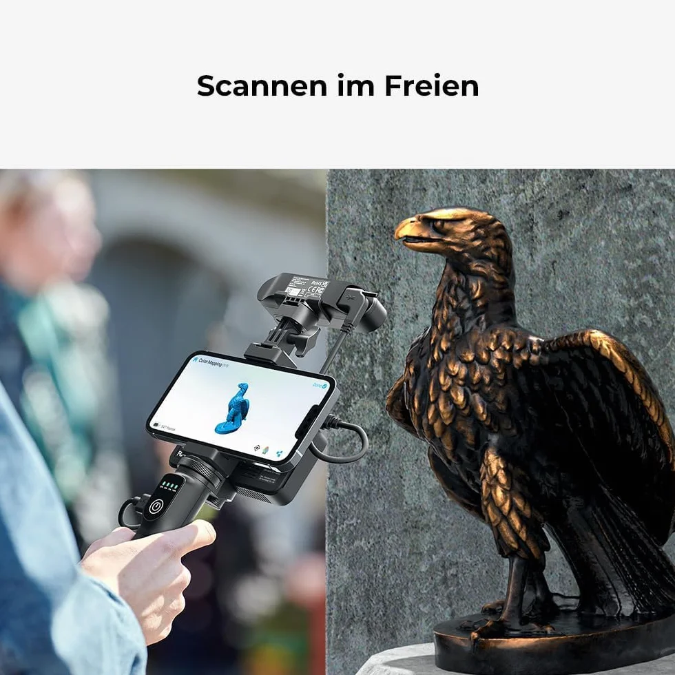 Creality CR Scan Ferret Pro Escáner 3D para impresión 3D, Actualización de Escáner de Mano con Escaneo Inalámbrico, Seguimiento Antivibración, Escaneo Rápido a Todo Color, Precisión 0.1mm