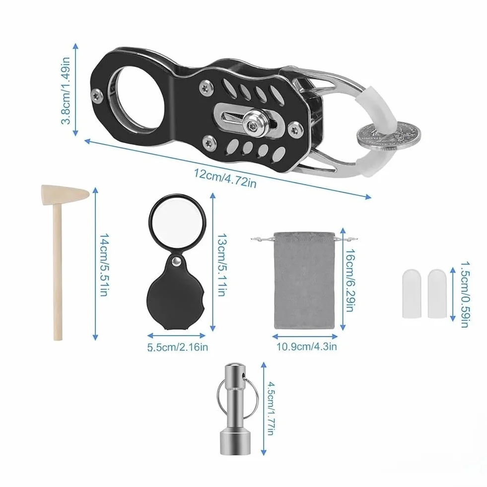Kit probador de monedas portátil con autenticación de frecuencia resonante y calibradores de precisión