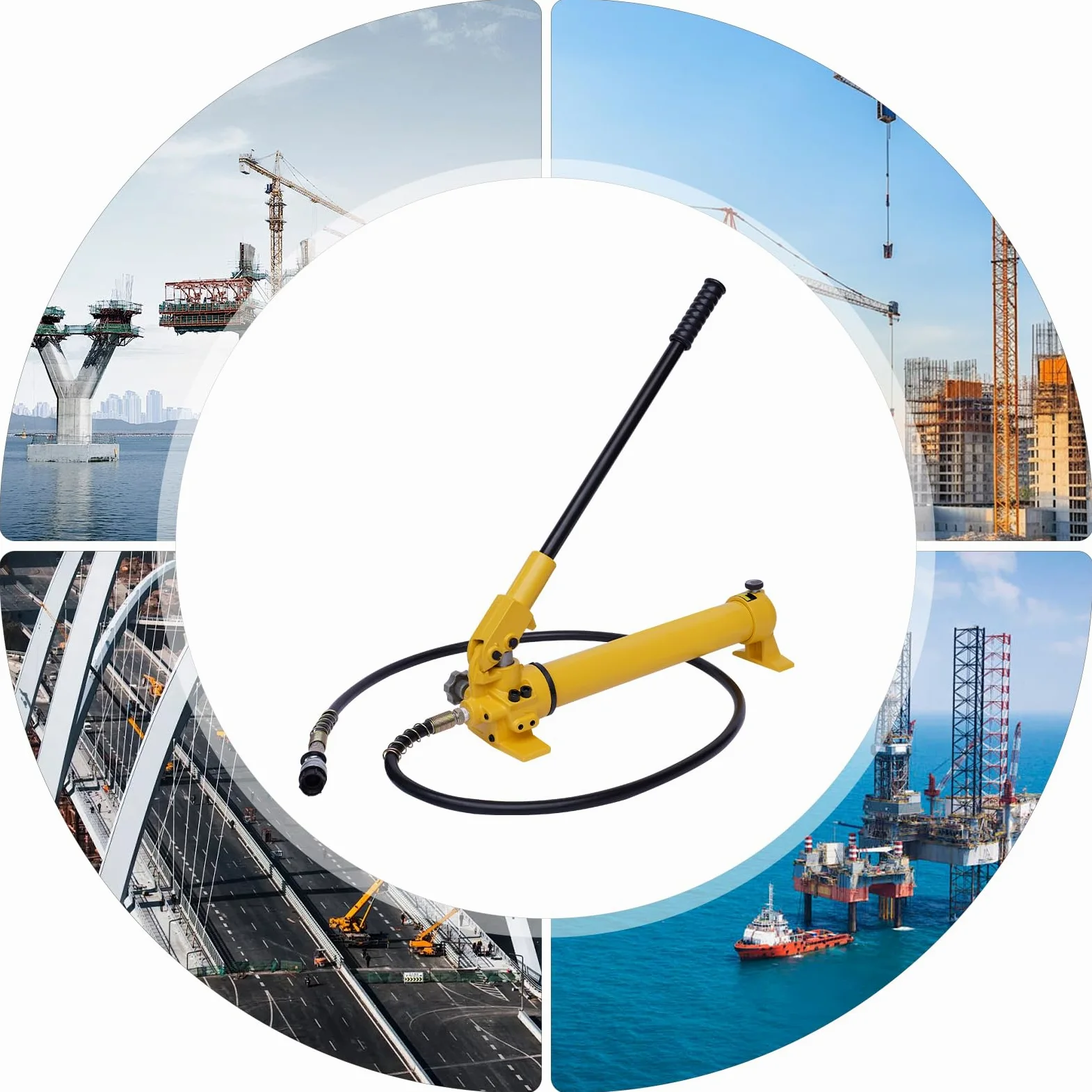 Bomba hidráulica, CP-700, bomba de mano hidráulica 0 – 70 MPa, bomba hidráulica manual con manguera de 1,8 m para gato hidráulico, pinzas hidráulicas, alicates perforadores