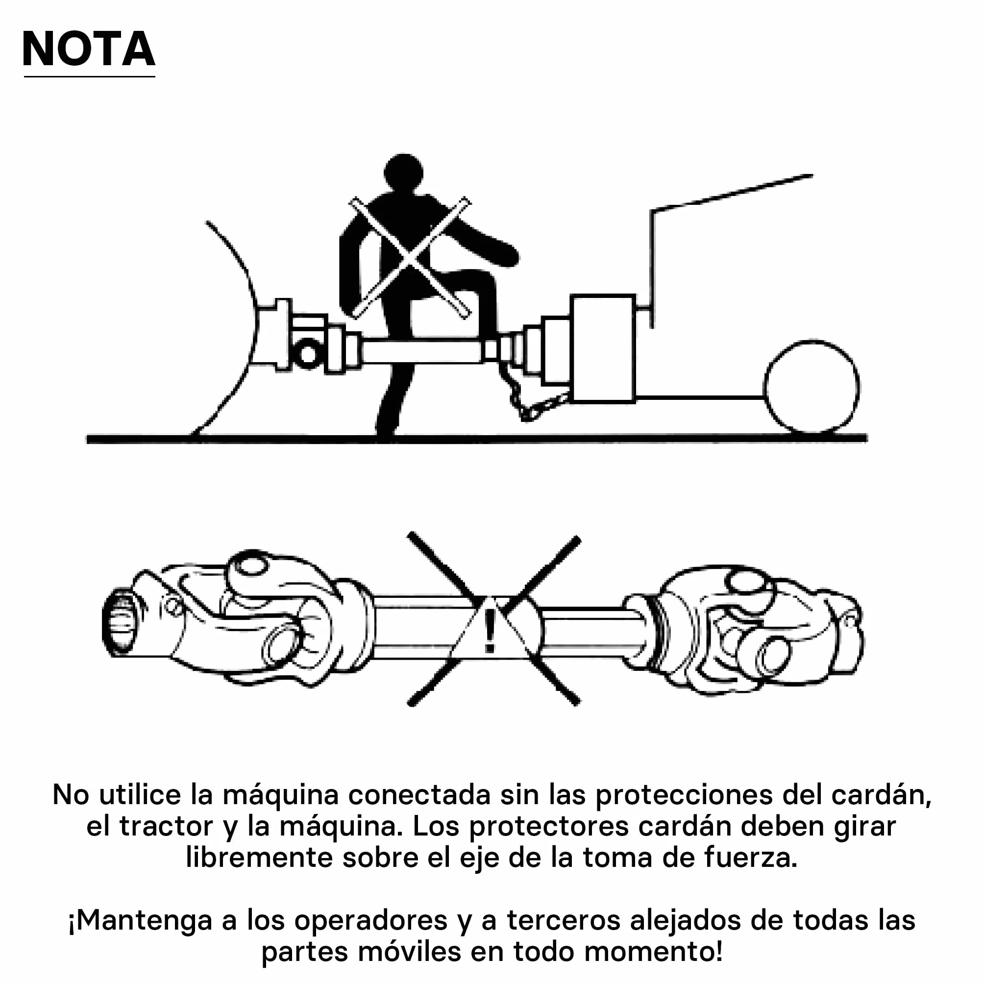 WilTec Toma de Fuerza T1 Eje transmisión cardán 800-880mm 210Nm 540rpm PTO 18kW 25CV 2X 1 3/8" 6 Dientes