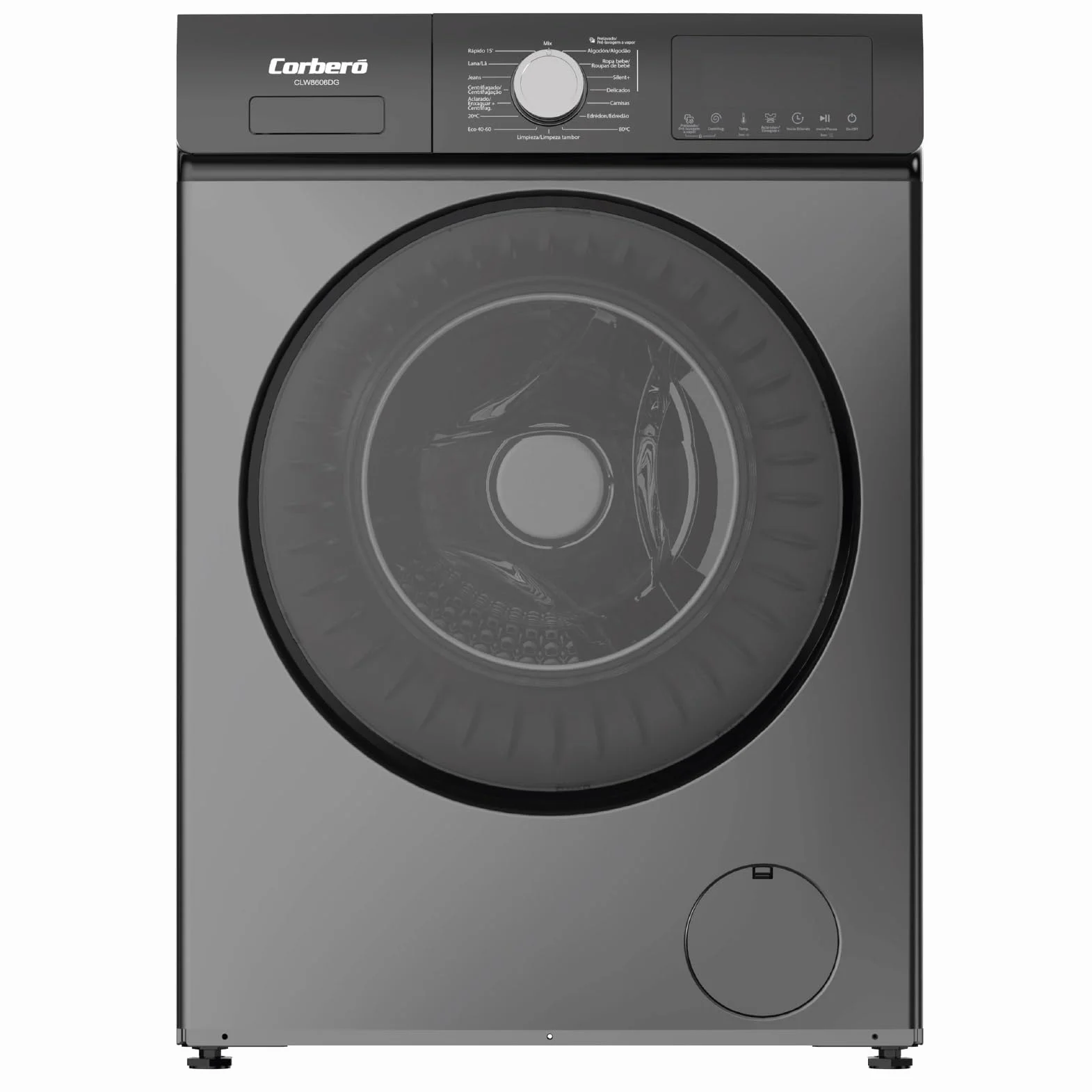 Corberó Lavadora 8 kg 1200 rpm CLW8606DG Motor Inverter Gris Oscuro