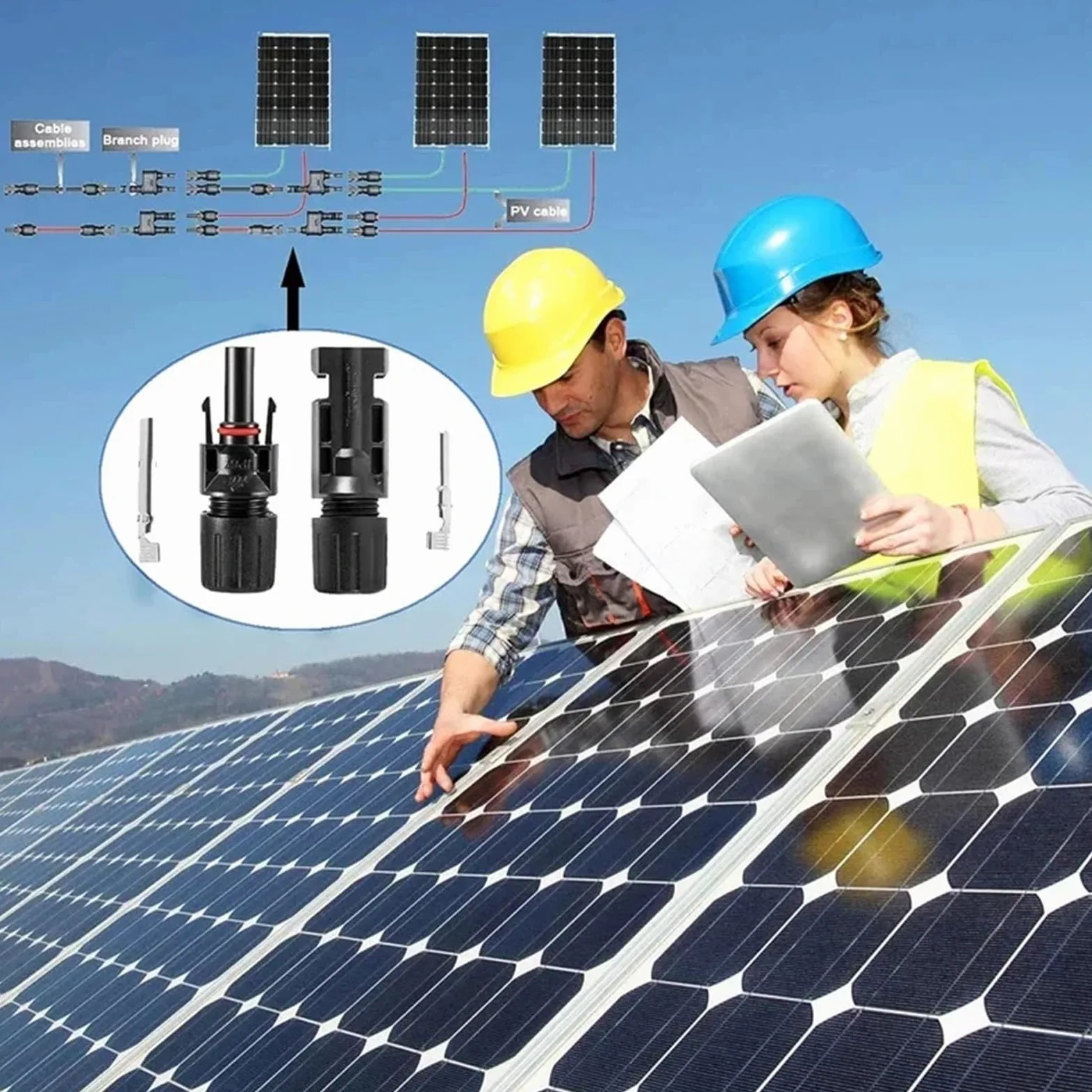 10 pares de conectores solares MC4 1000 V enchufe solar 30 A para conexión de cable fotovoltaico resistente IP67 macho hembra