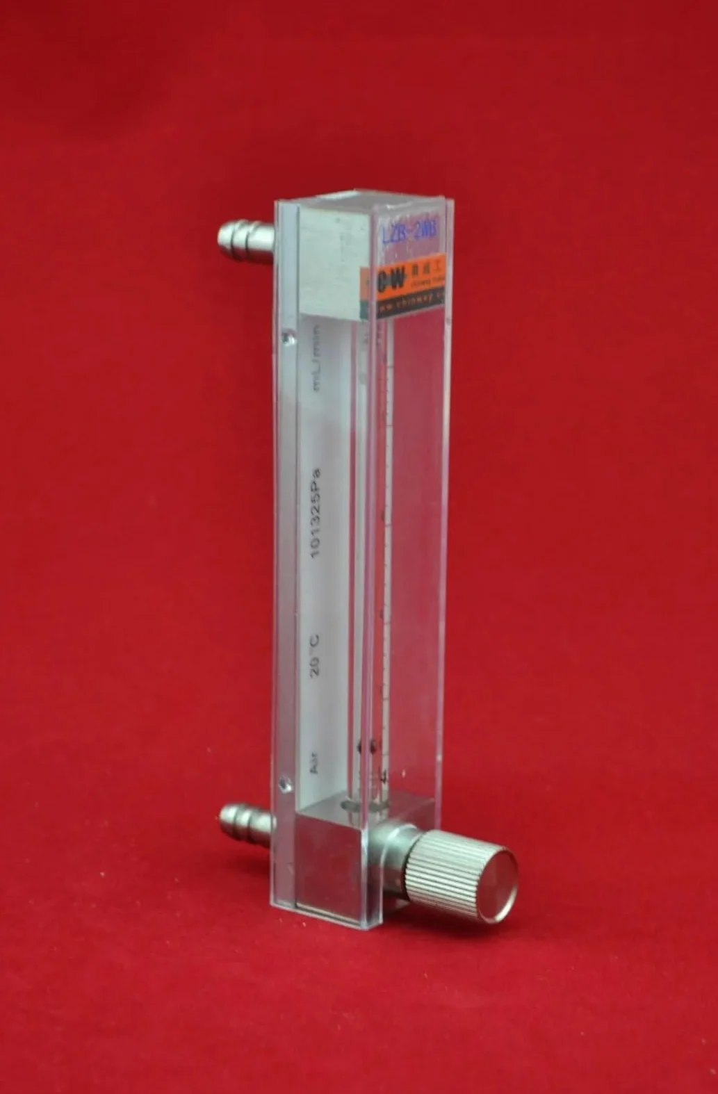 LZB -3WB, rotámetro de vidrio for líquido/agua/H2O, caudalímetro con válvula de control. Conector, puede ajustar el flujo.(1-10ml Pmin)