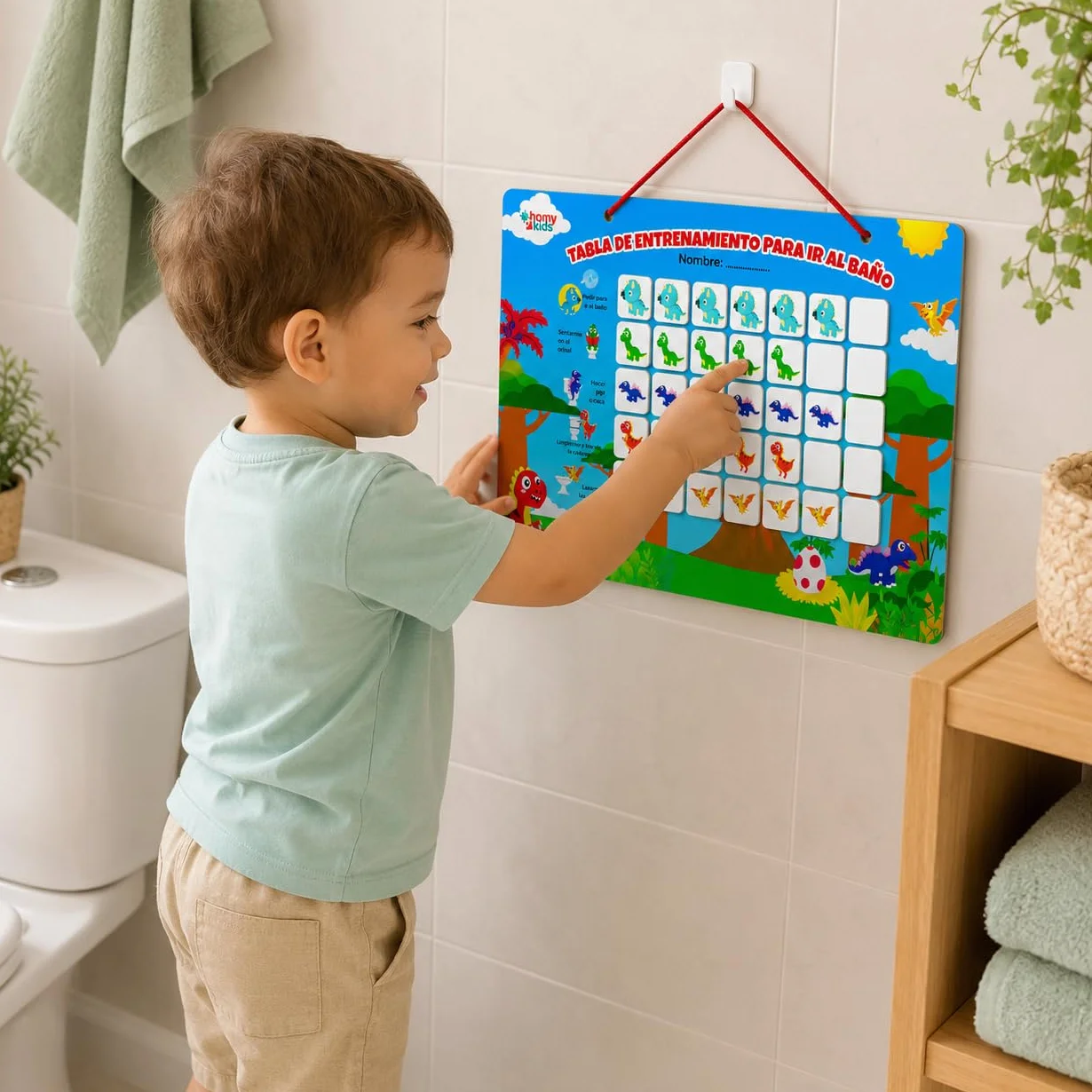 HOMYKIDS Tabla de Recompensas para Aprender a Ir al Baño en ESPAÑOL - Tabla de Entrenamiento con Pegatinas Magnéticas para Niños
